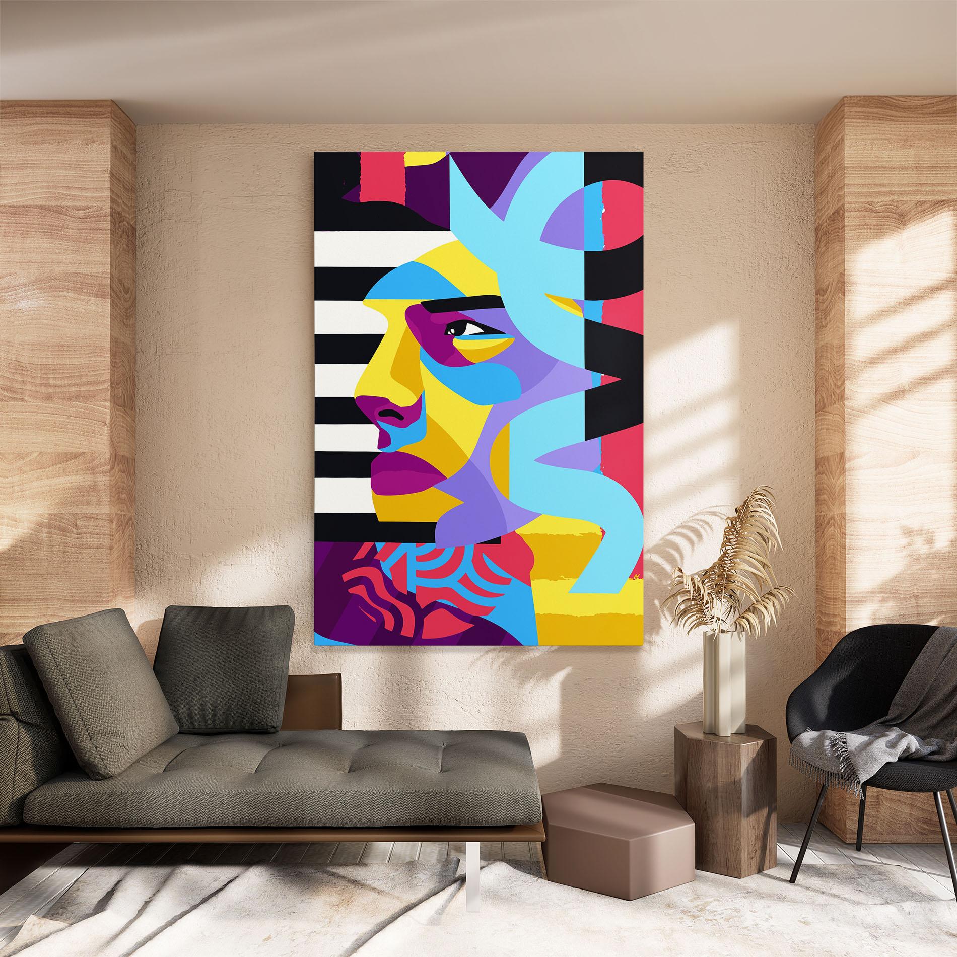 Obraz na Płótnie Abstract Male Face mockup 8