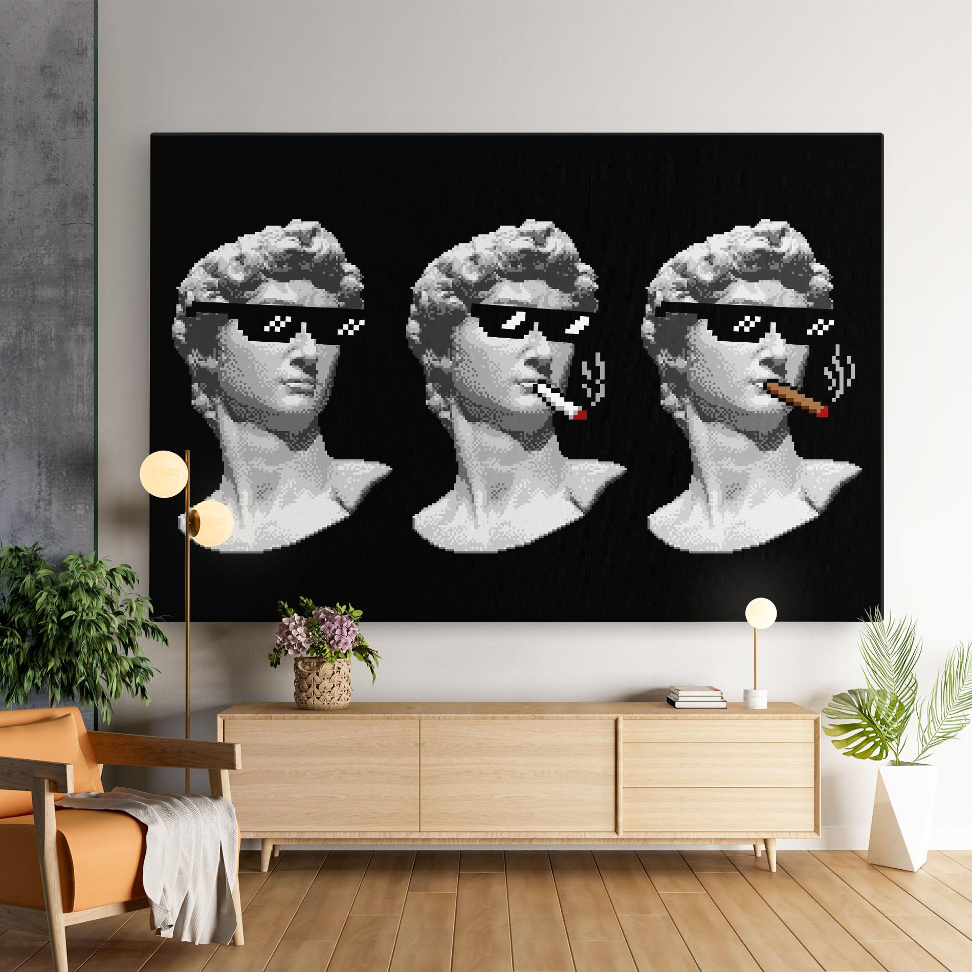 Obraz na Płótnie Statue Smoking mockup 9