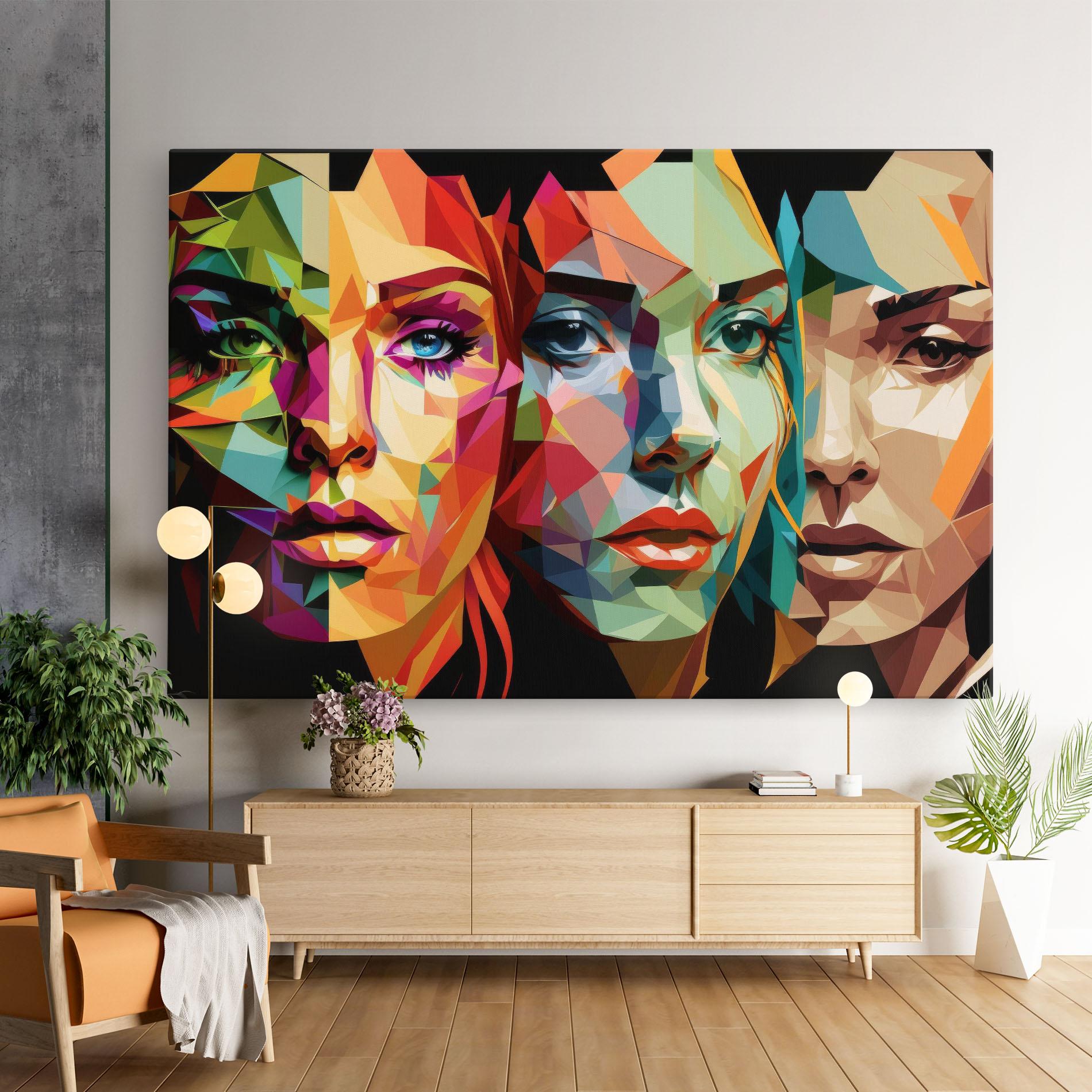 Obraz na Płótnie Women Face Collage mockup 9