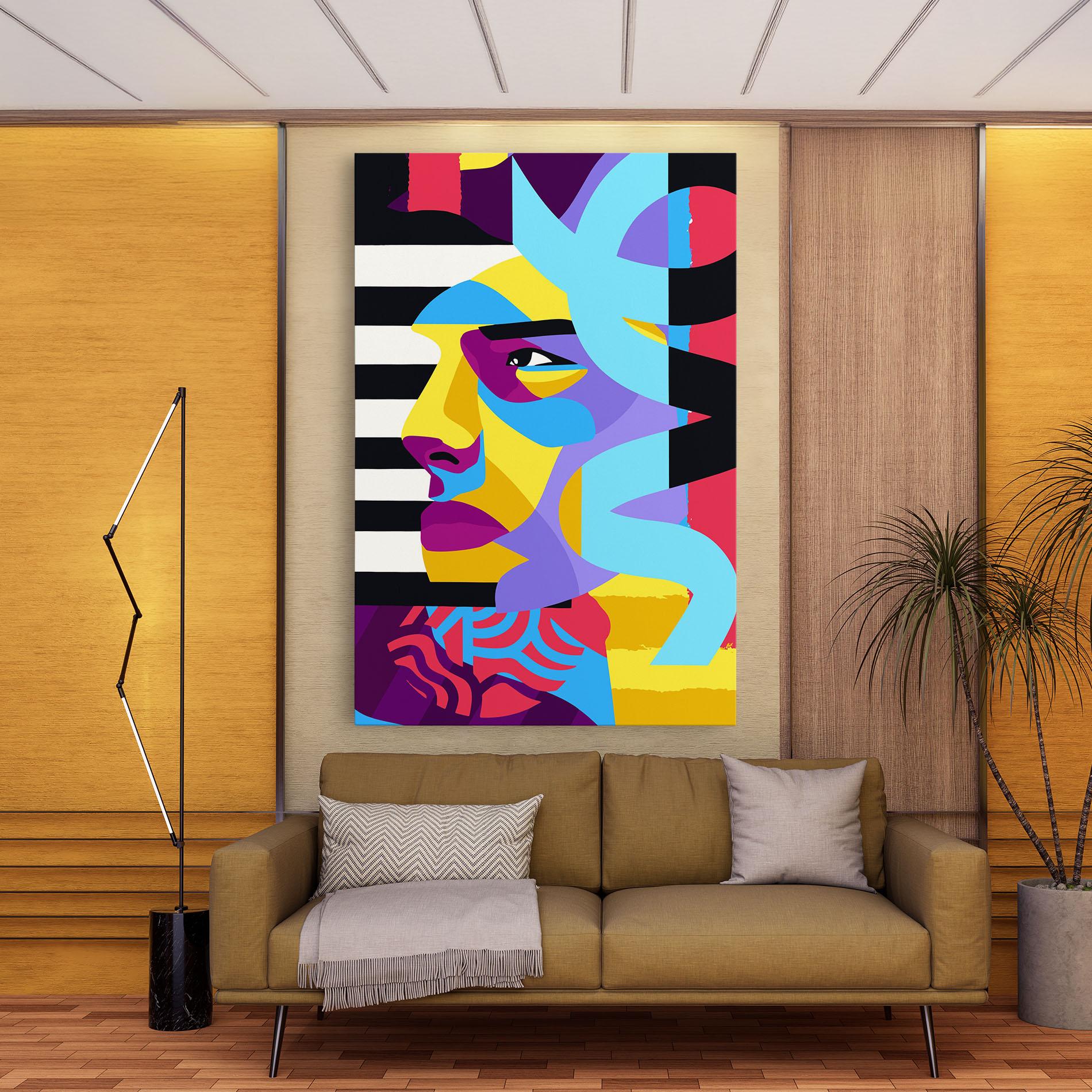 Obraz na Płótnie Abstract Male Face mockup 9