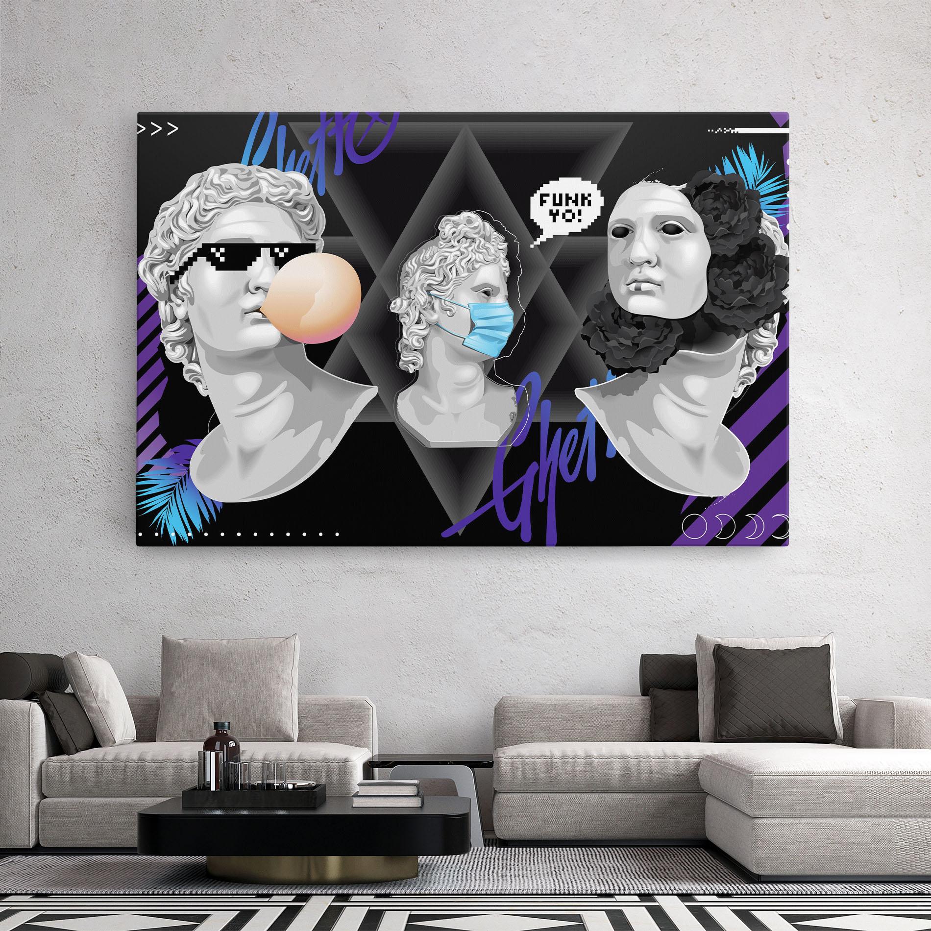 Obraz na Płótnie Statue Mask mockup 2