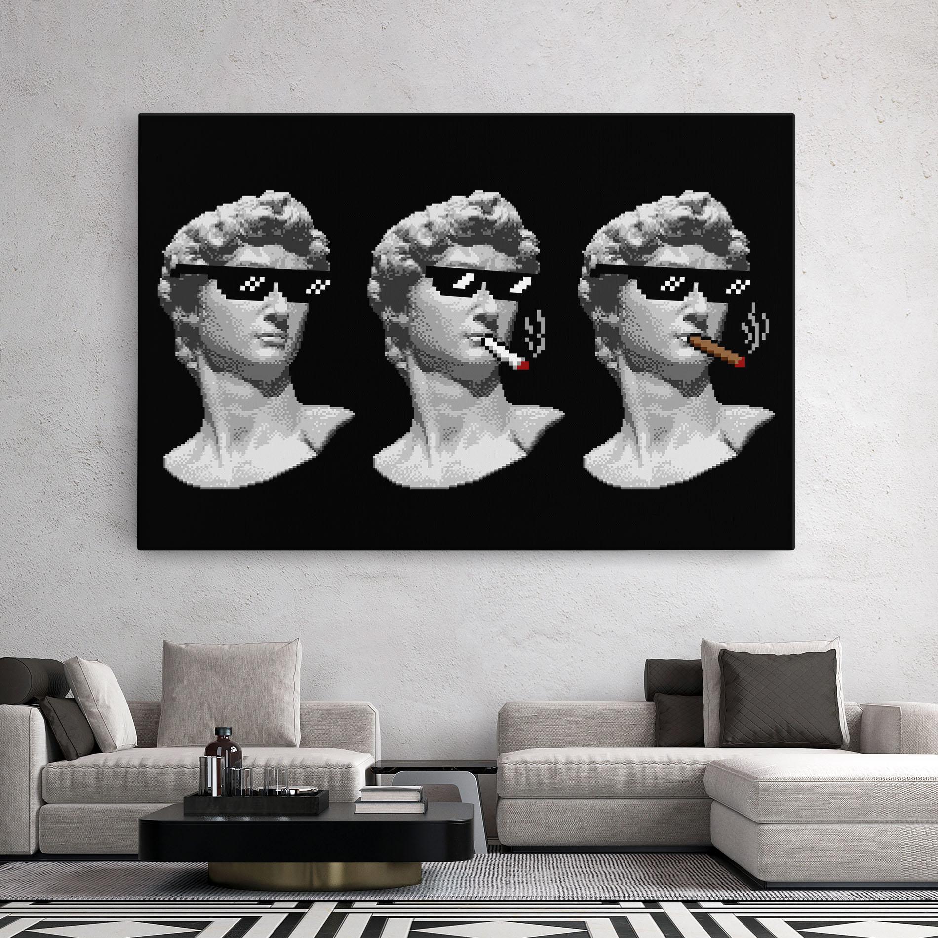 Obraz na Płótnie Statue Smoking mockup 2