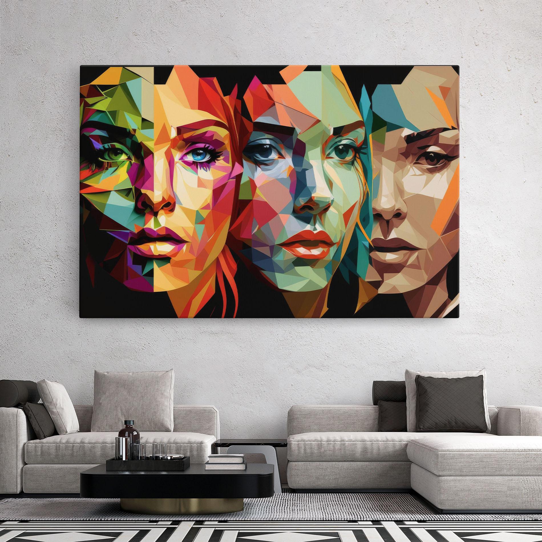 Obraz na Płótnie Women Face Collage mockup 2