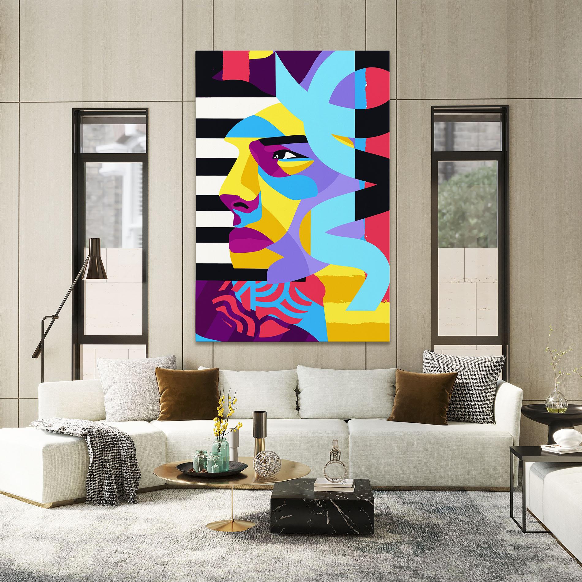 Obraz na Płótnie Abstract Male Face mockup 2