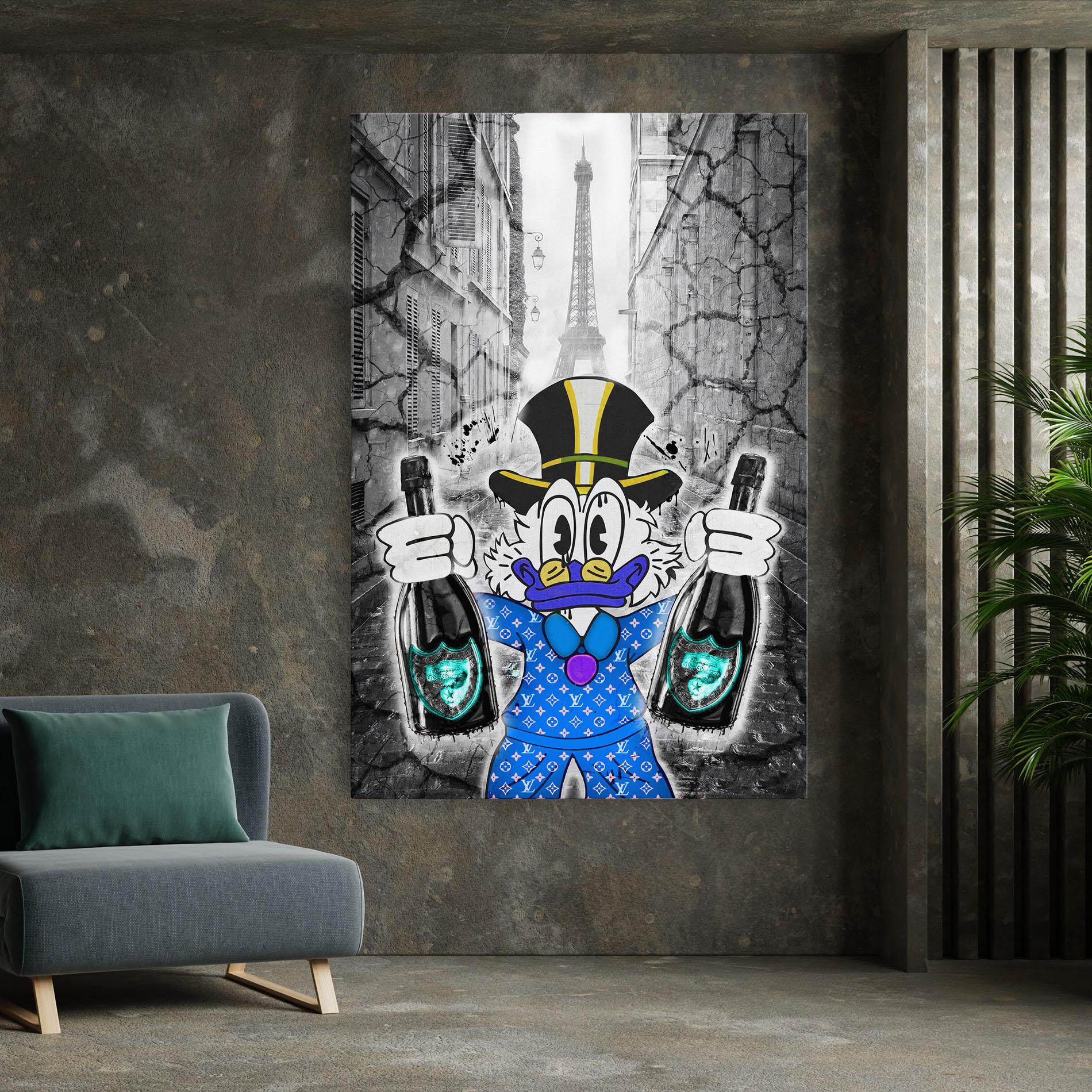 Obraz na Płótnie Wheres My Champagne Blue mockup 7