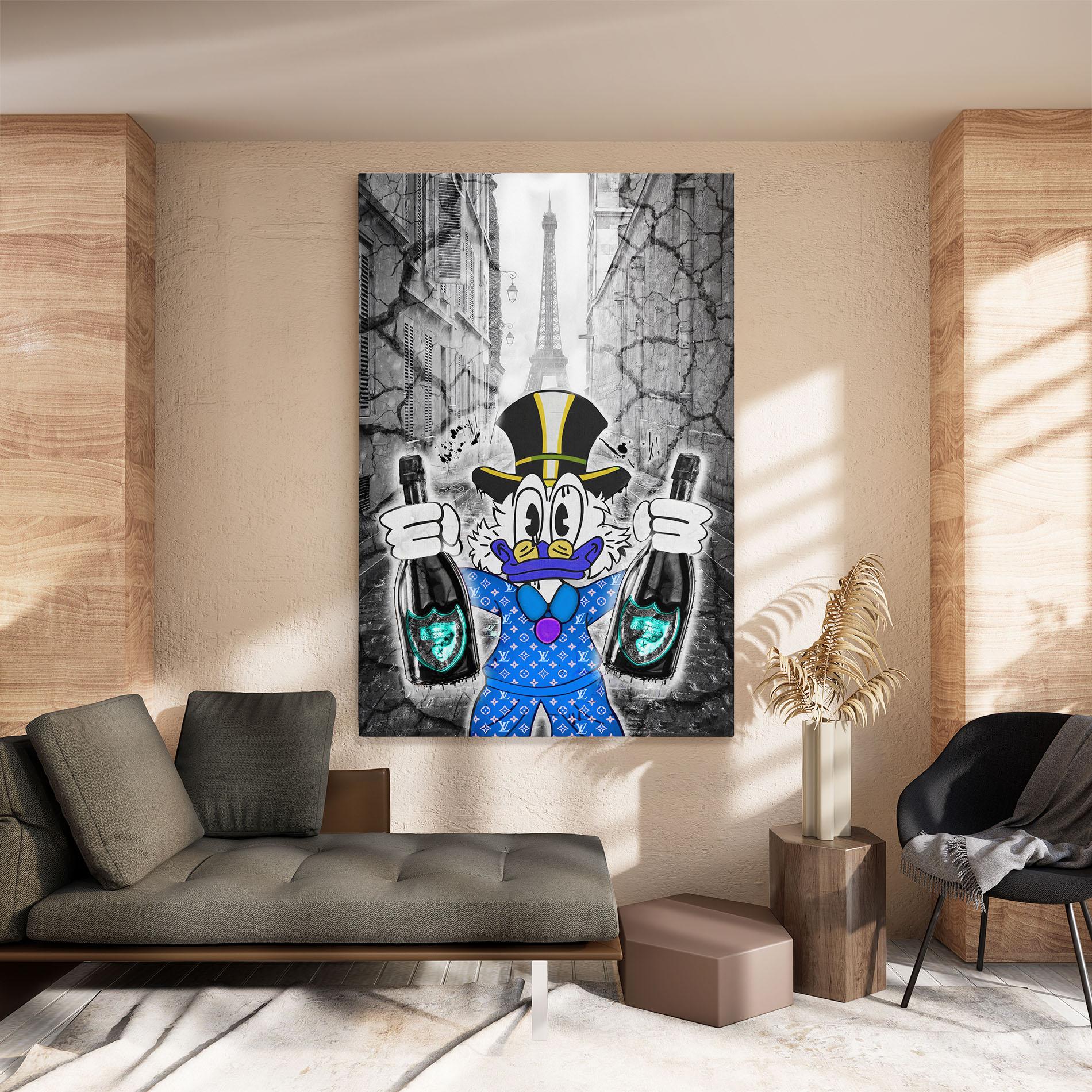 Obraz na Płótnie Wheres My Champagne Blue mockup 8