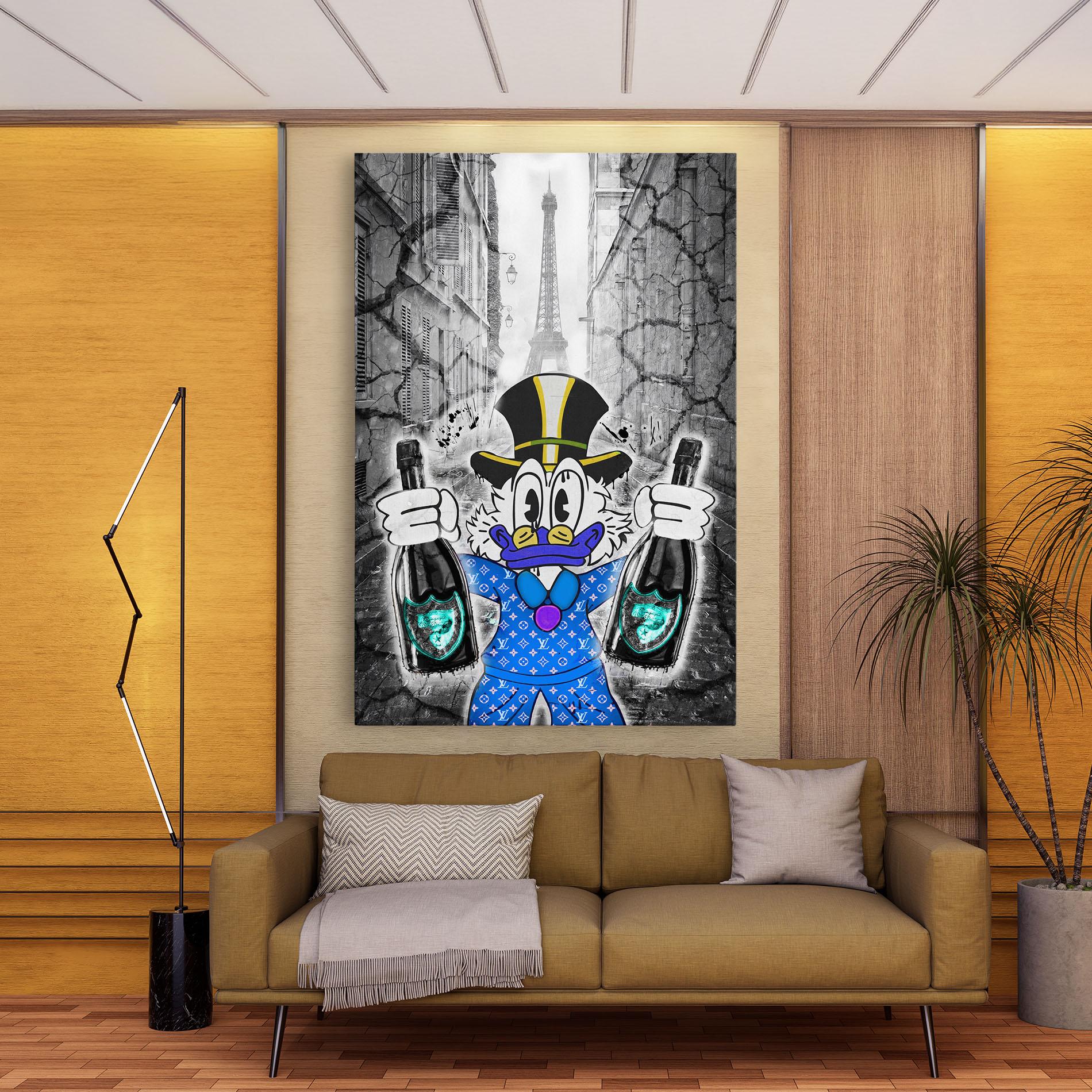 Obraz na Płótnie Wheres My Champagne Blue mockup 9