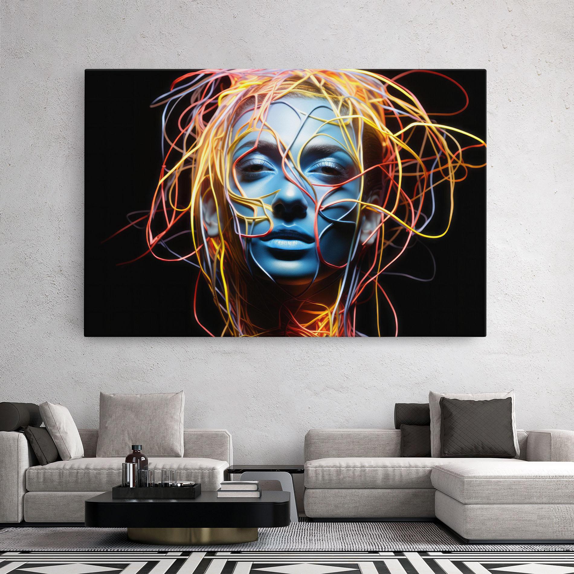 Obraz na Płótnie Neon Lights Hair mockup 2