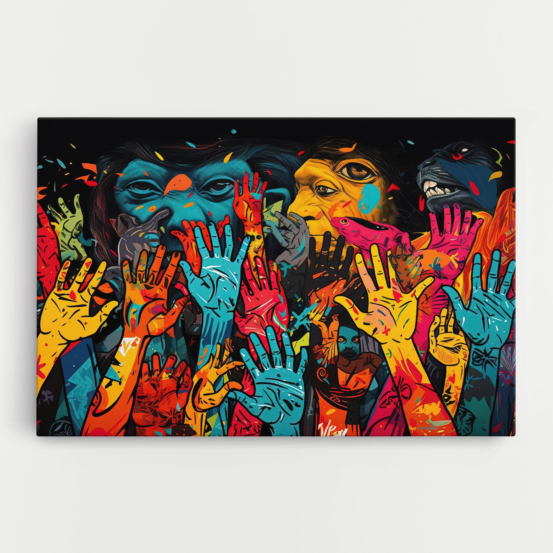 Obraz na Płótnie Colorful Hands mockup 0