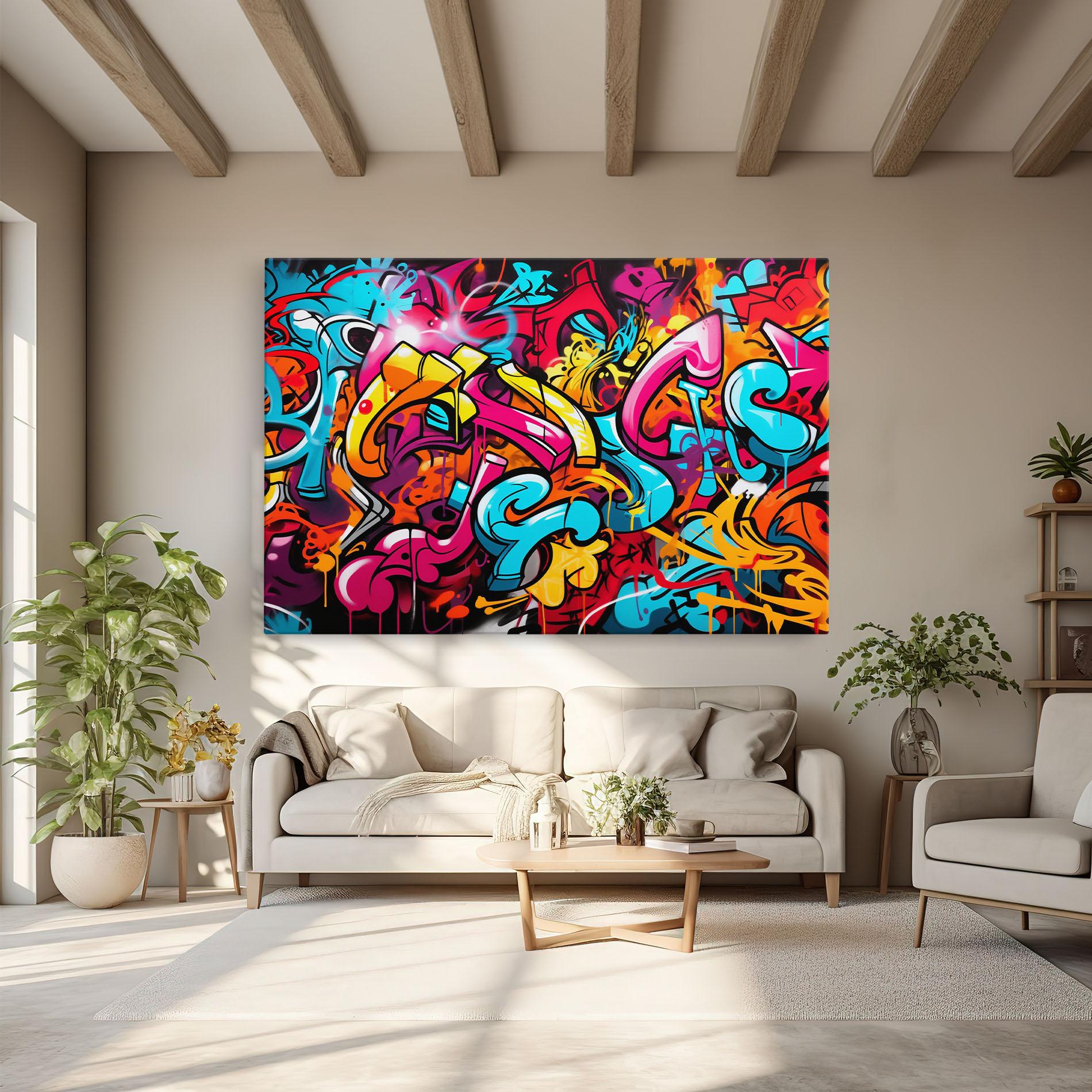 Obraz na Płótnie Abstract Graffiti mockup 6