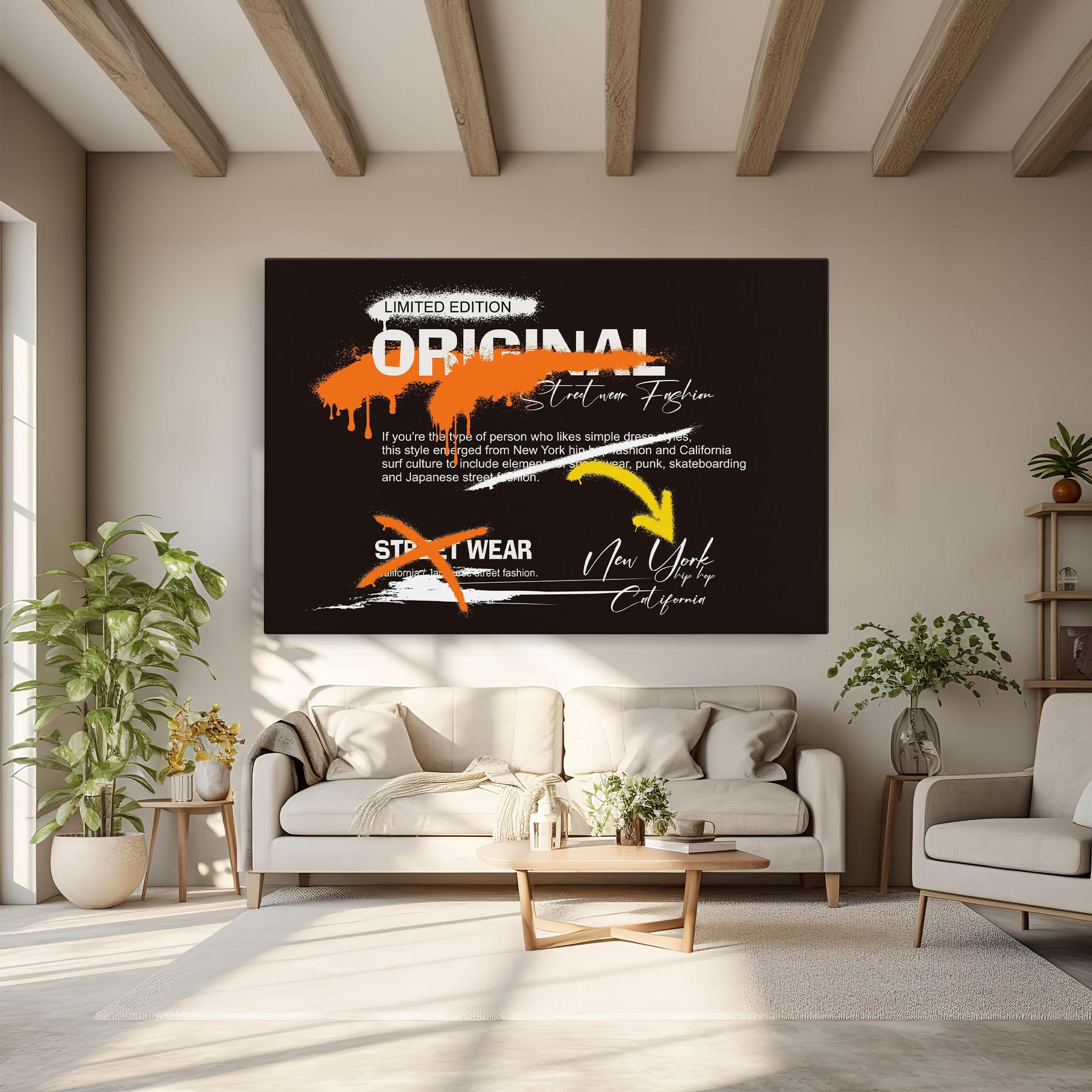 Obraz na Płótnie Original Style Graffiti mockup 6