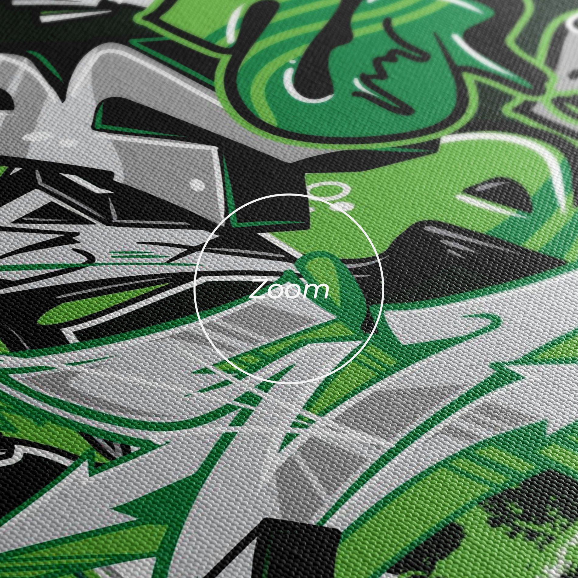 Green Graffiti Letters mockup 3