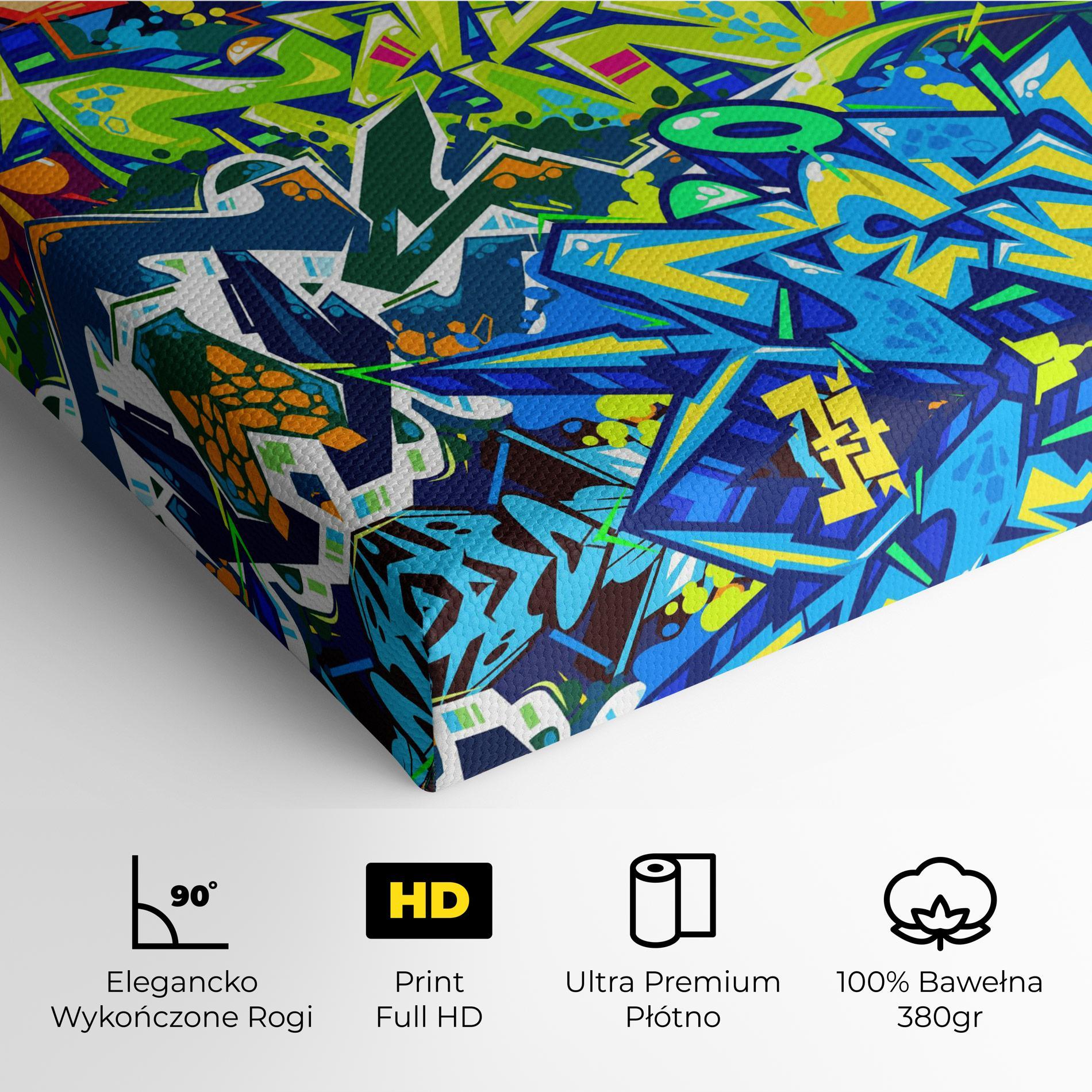 Obraz na Płótnie Colorful Graffiti mockup 4