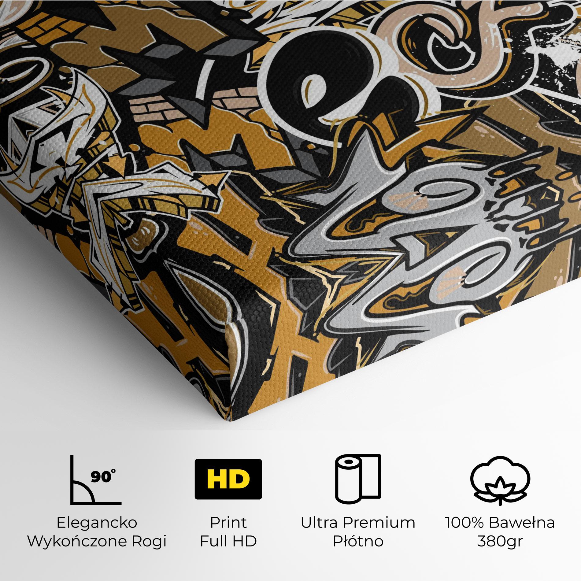 Obraz na Płótnie Yellow White Graffiti mockup 4