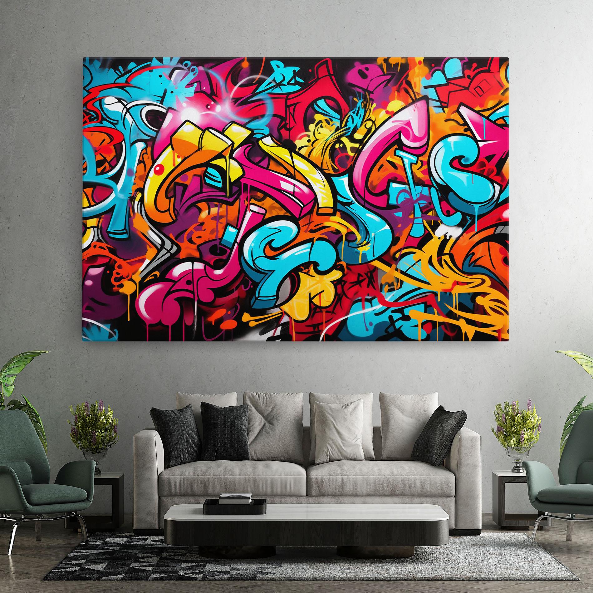 Obraz na Płótnie Abstract Graffiti mockup 7