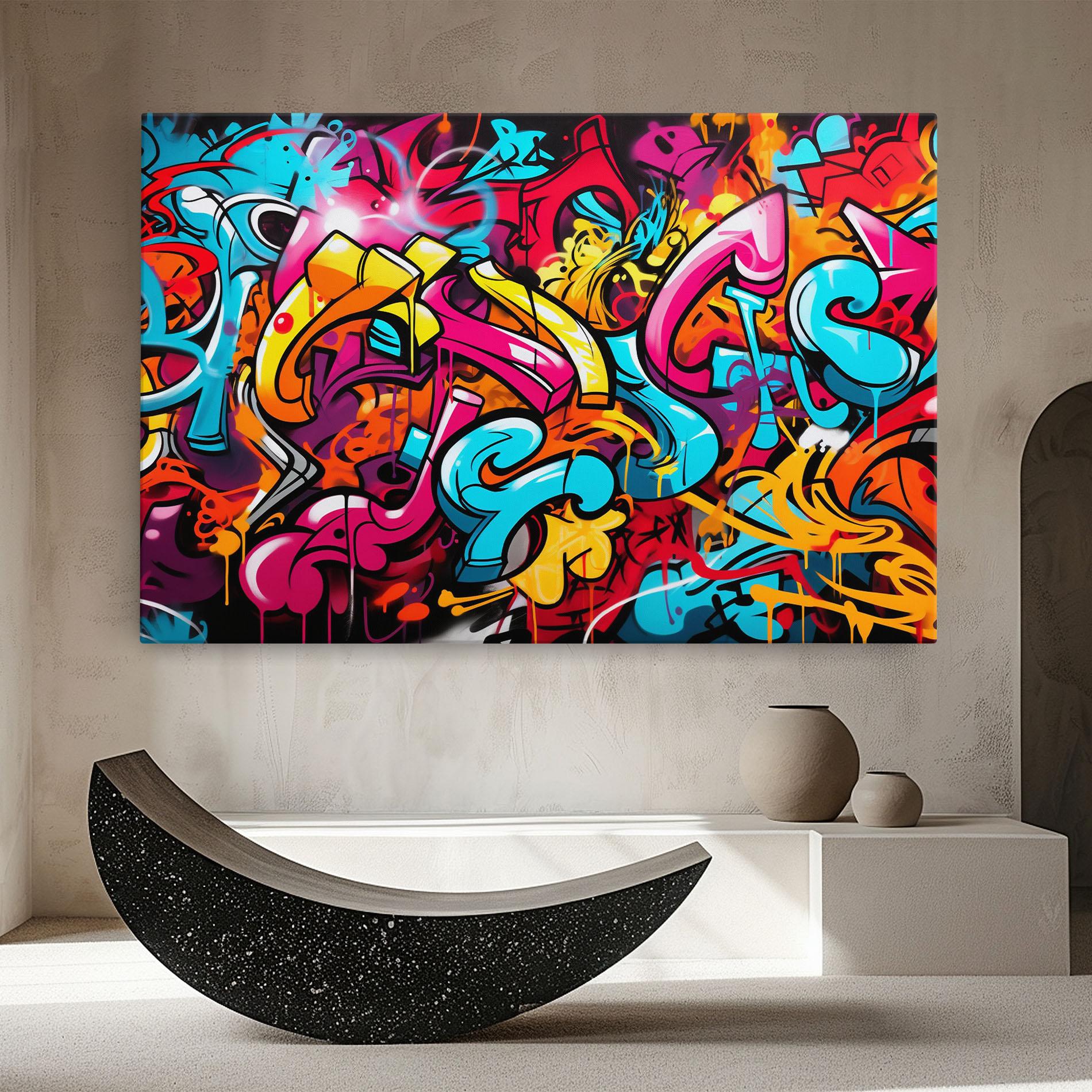 Obraz na Płótnie Abstract Graffiti mockup 8