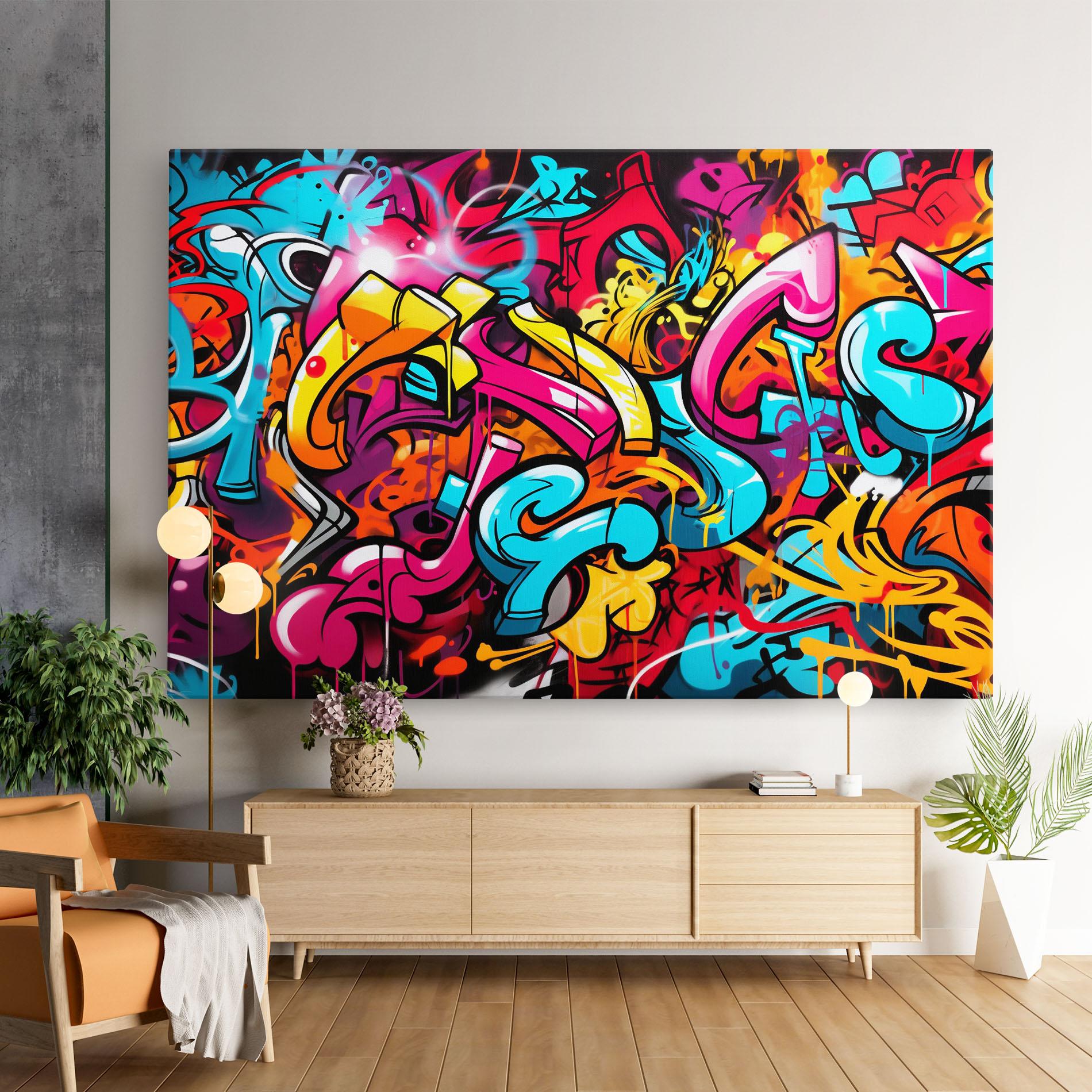 Obraz na Płótnie Abstract Graffiti mockup 9