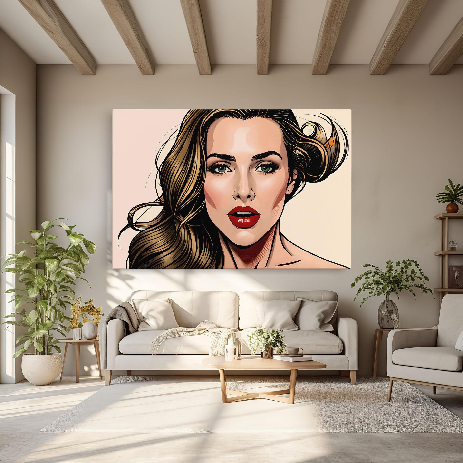 Obraz na Płótnie Red Pop Lips mockup 6