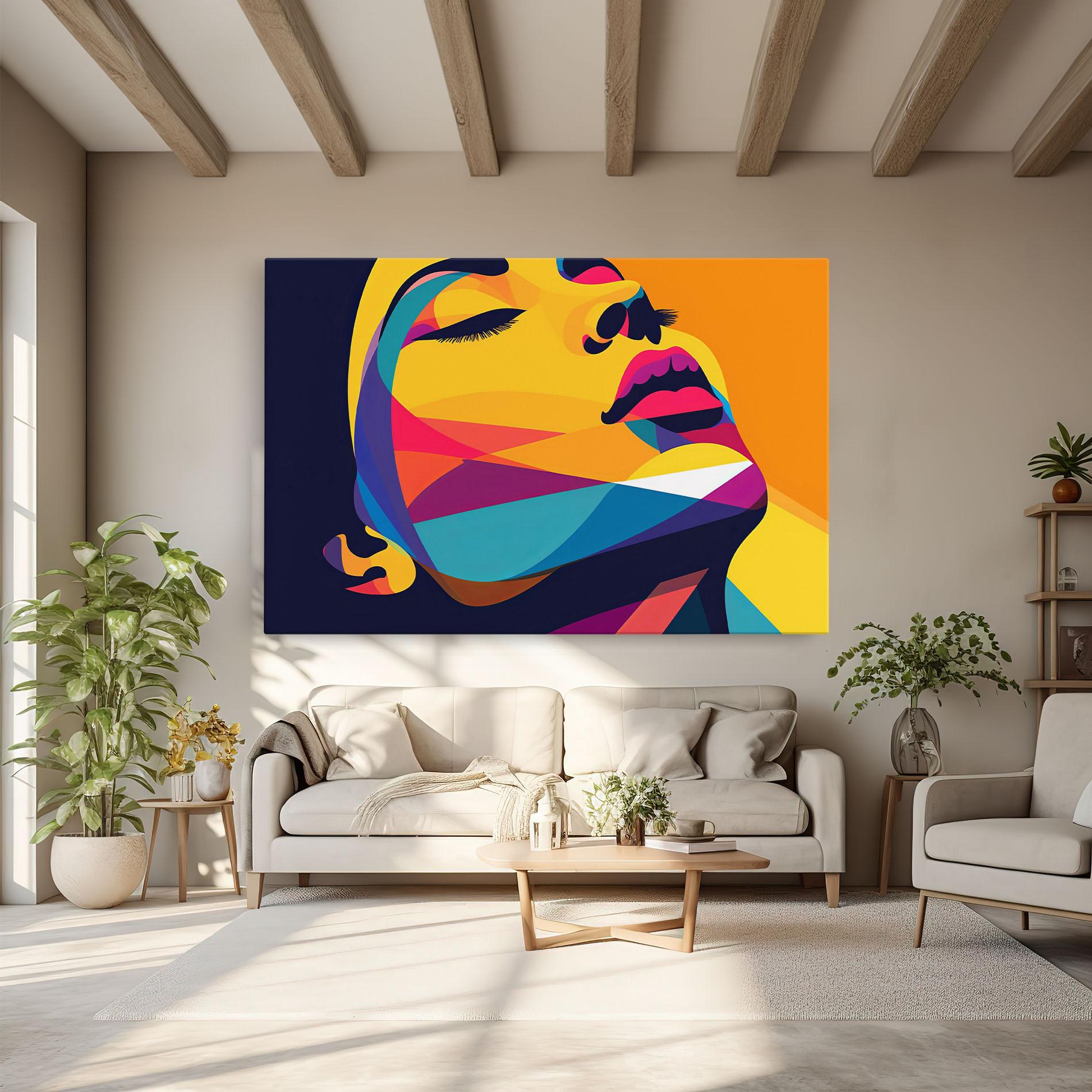 Obraz na Płótnie Yellow Pop Face mockup 6