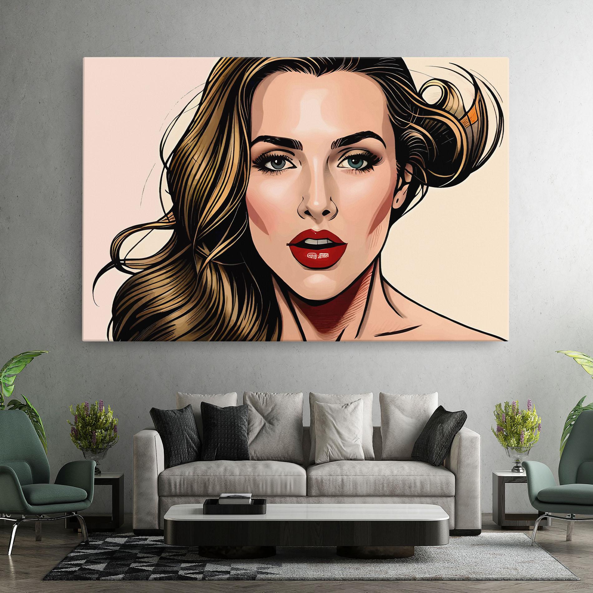 Obraz na Płótnie Red Pop Lips mockup 7