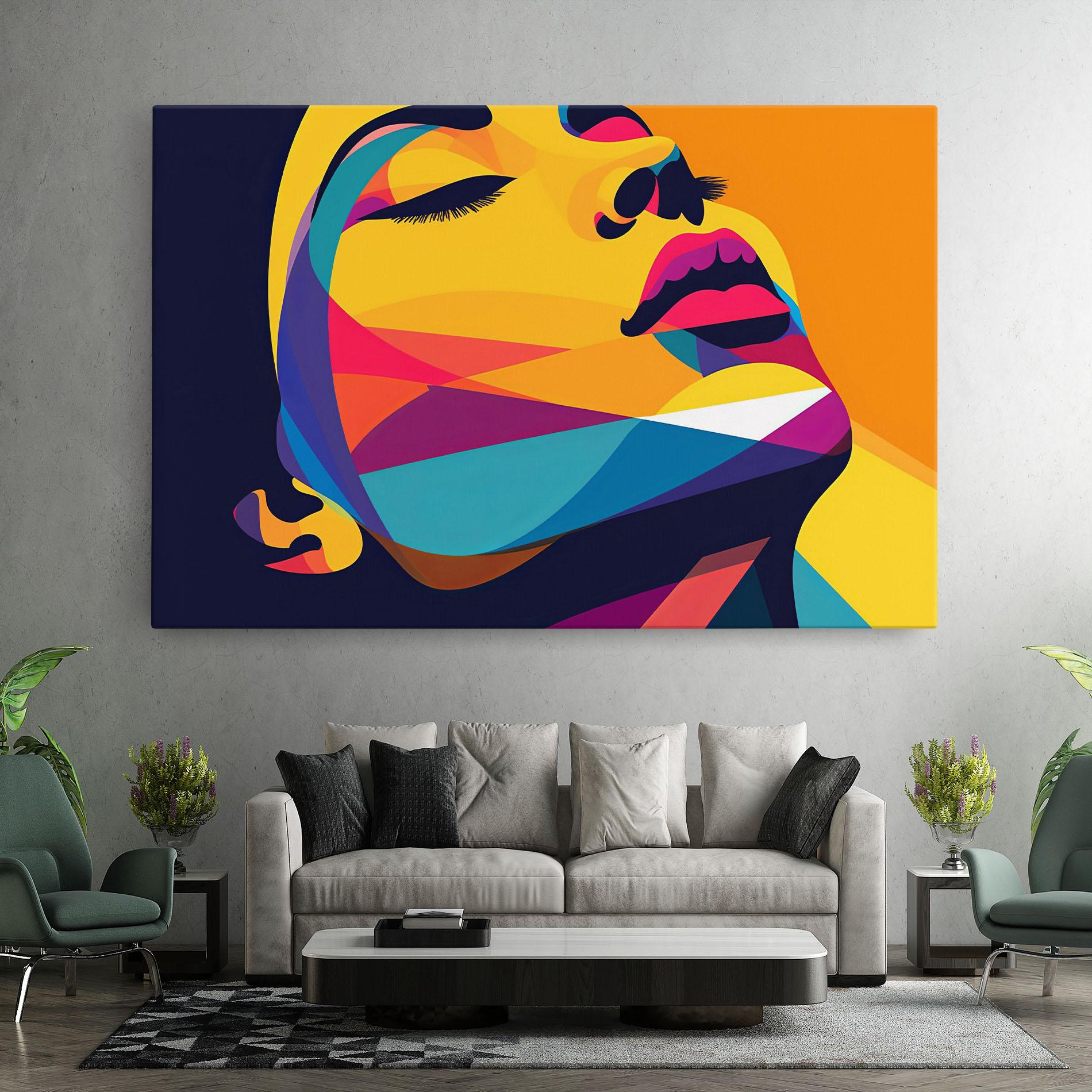 Obraz na Płótnie Yellow Pop Face mockup 7