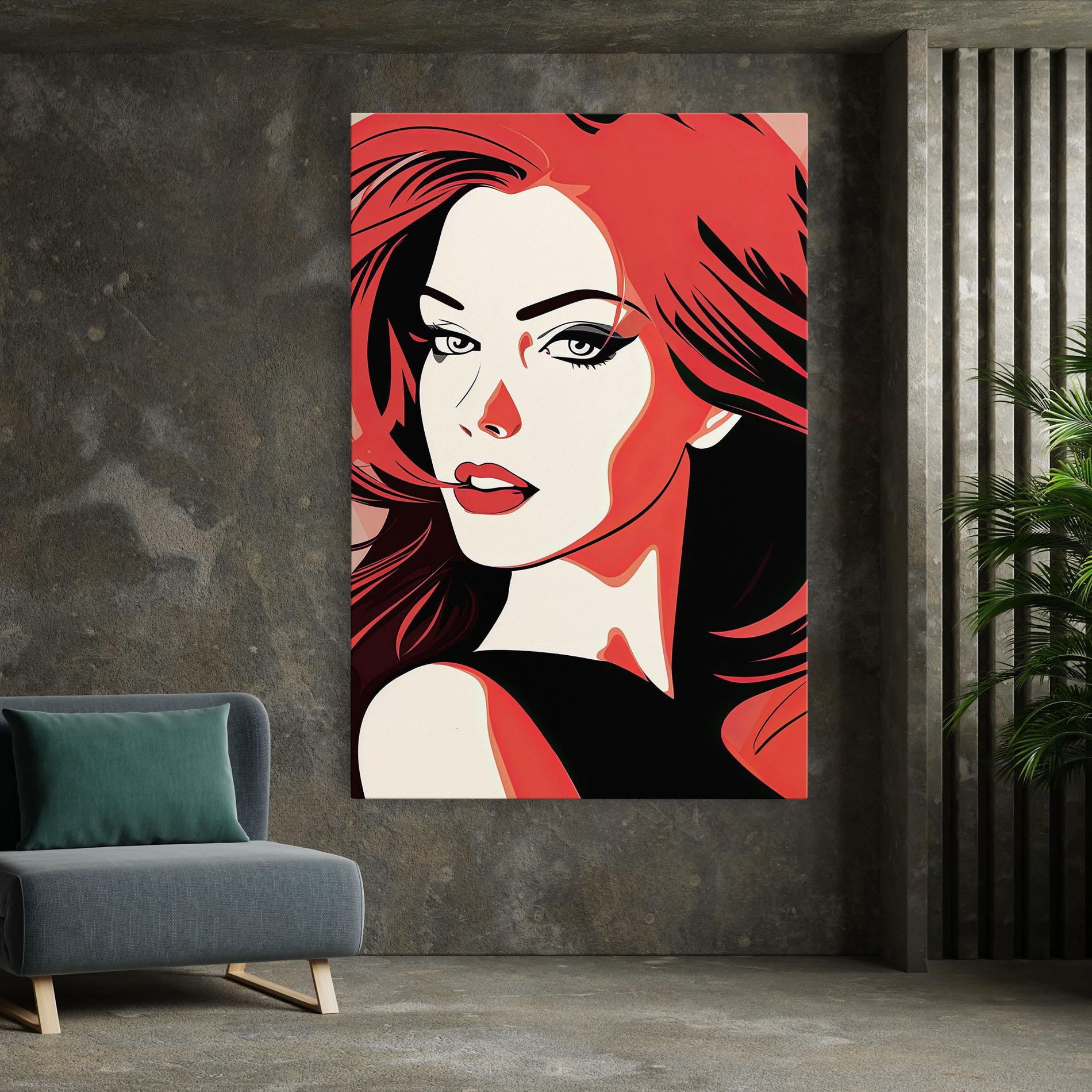 Obraz na Płótnie Red Hair Pop Art mockup 7
