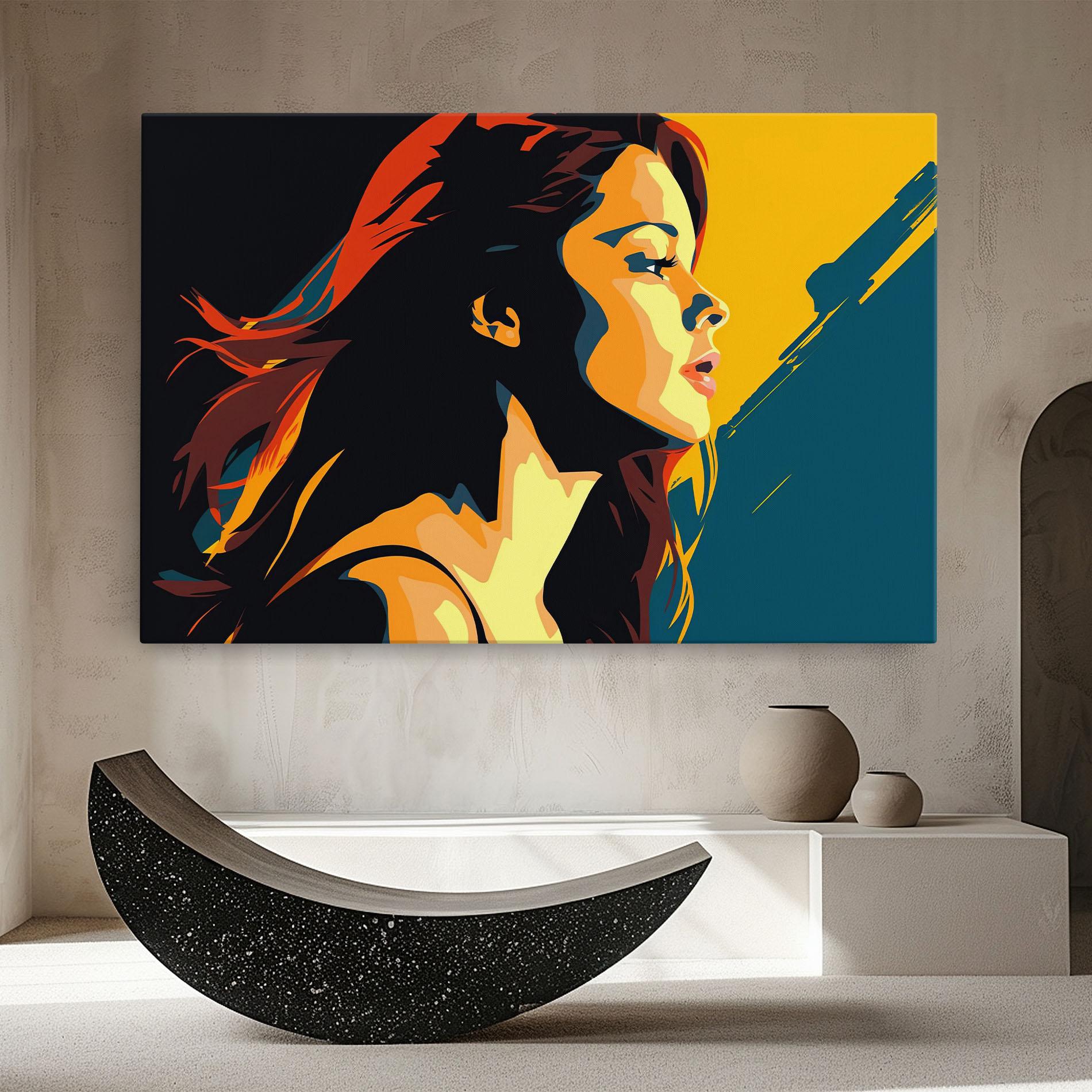 Obraz na Płótnie Blue Yellow Pop Art mockup 8