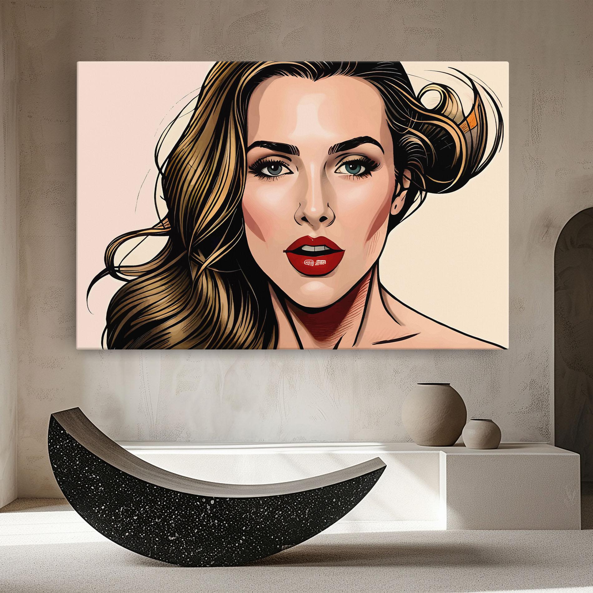 Obraz na Płótnie Red Pop Lips mockup 8