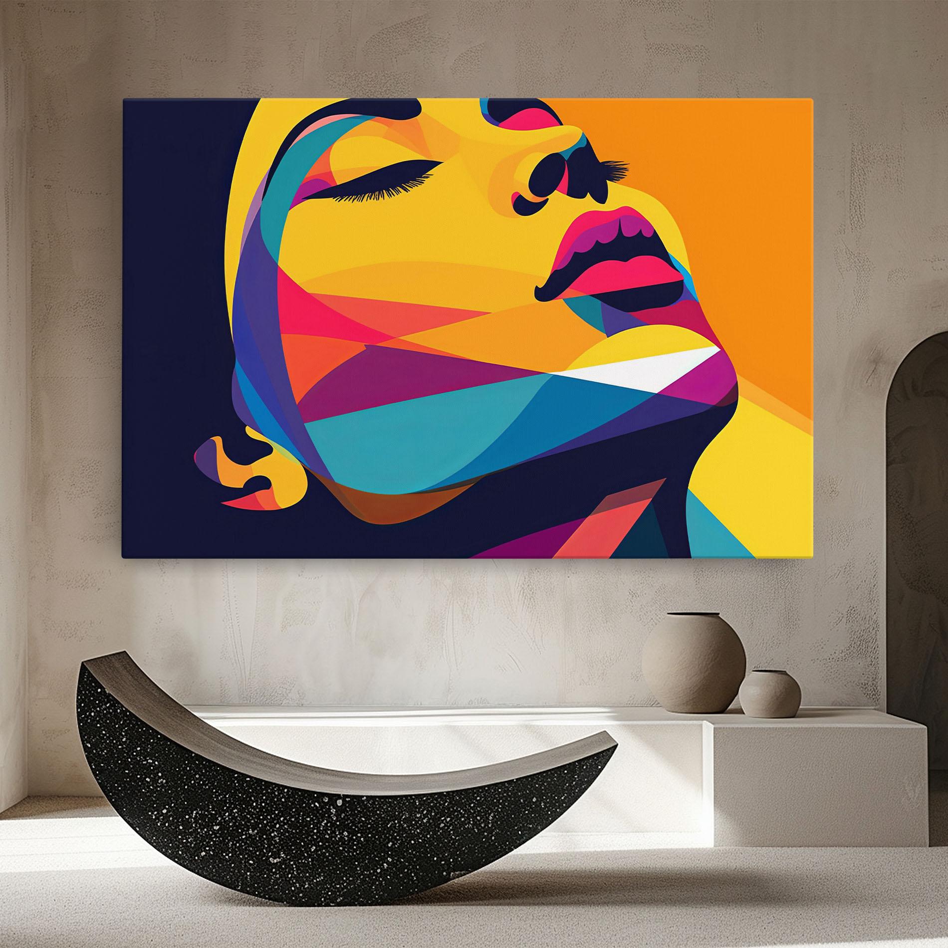 Obraz na Płótnie Yellow Pop Face mockup 8