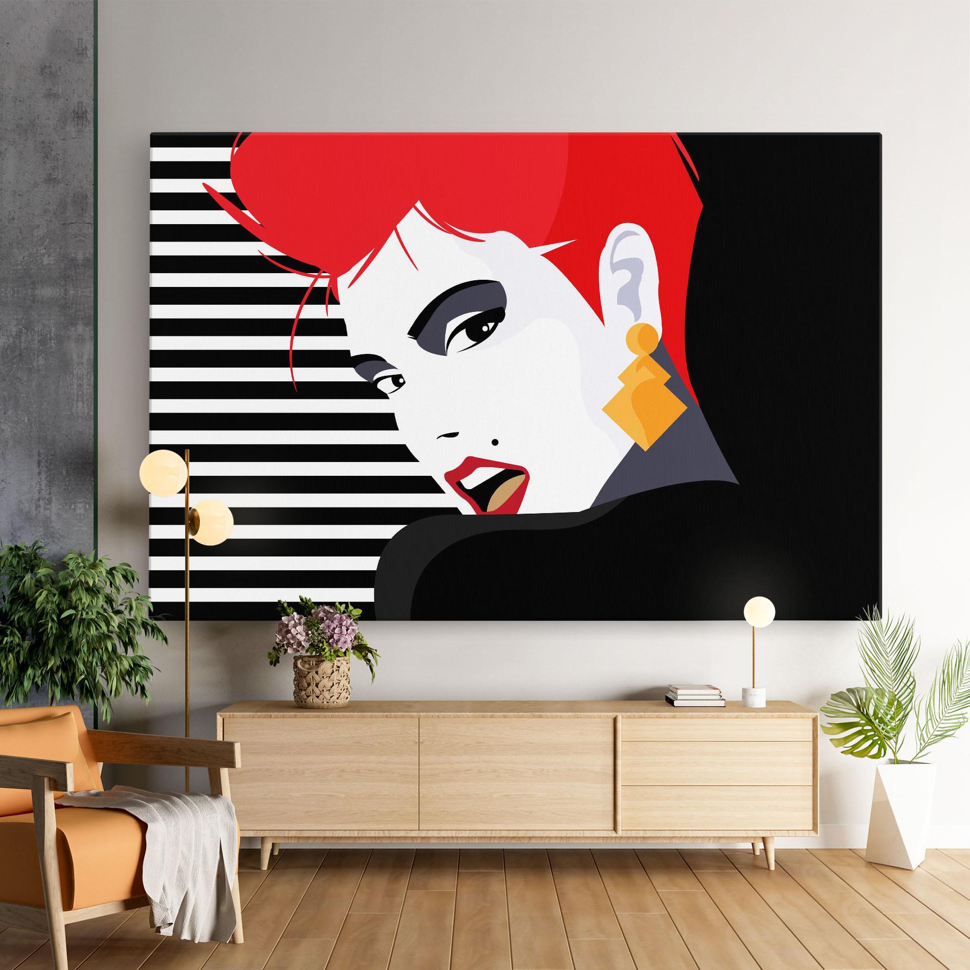 Obraz na Płótnie Red Pop Hair mockup 9