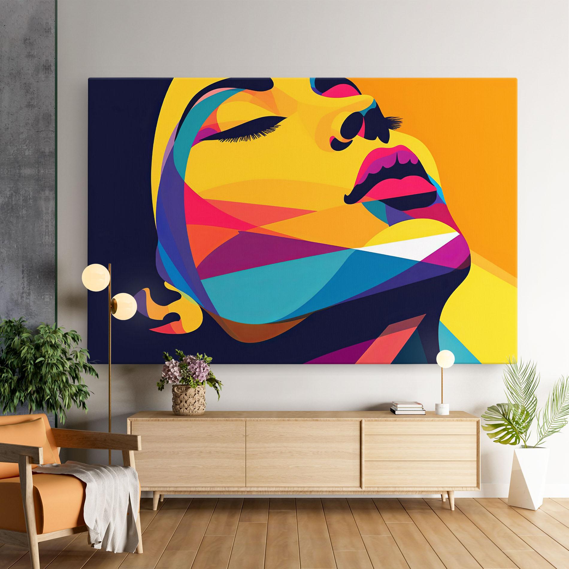 Obraz na Płótnie Yellow Pop Face mockup 9