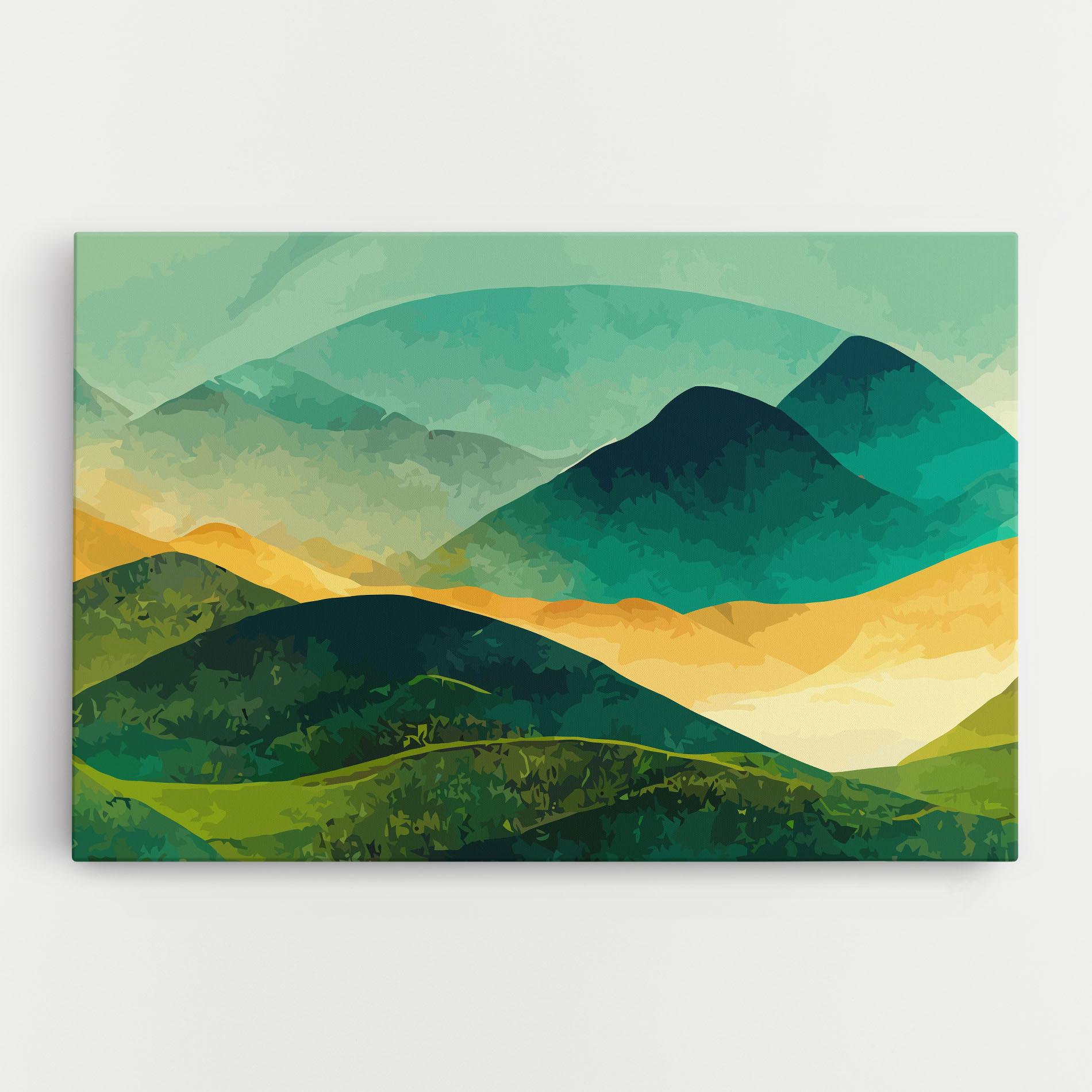 Obraz na Płótnie Green Art Mountain mockup 0