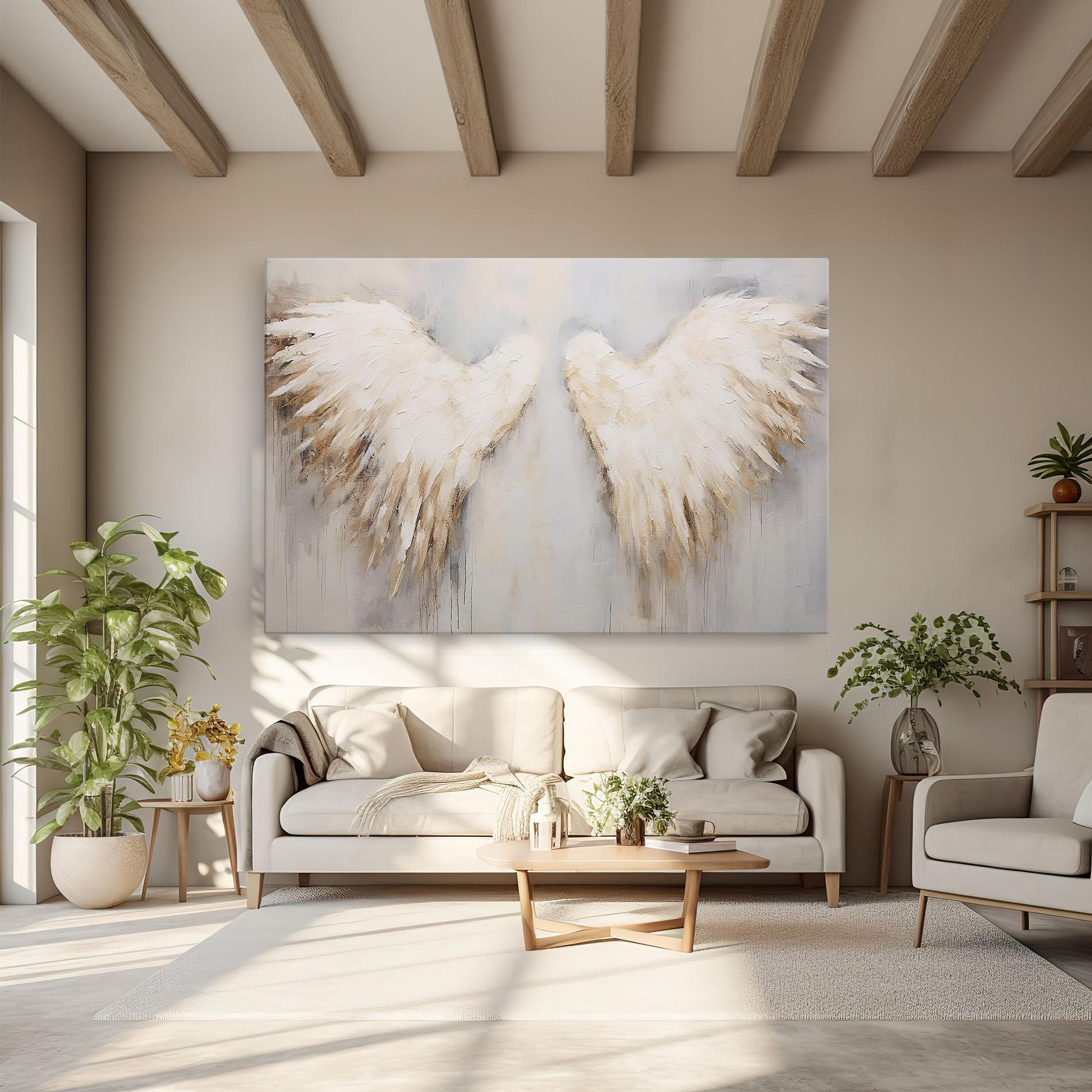 Obraz na Płótnie Cream White Wings mockup 6