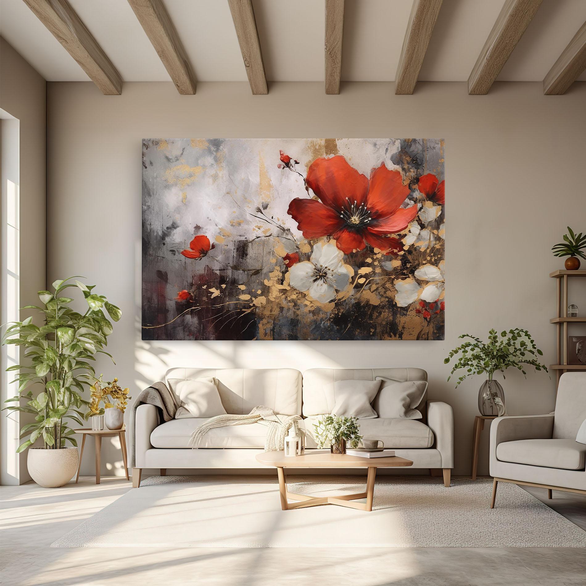 Obraz na Płótnie Red Poppy Painting mockup 6