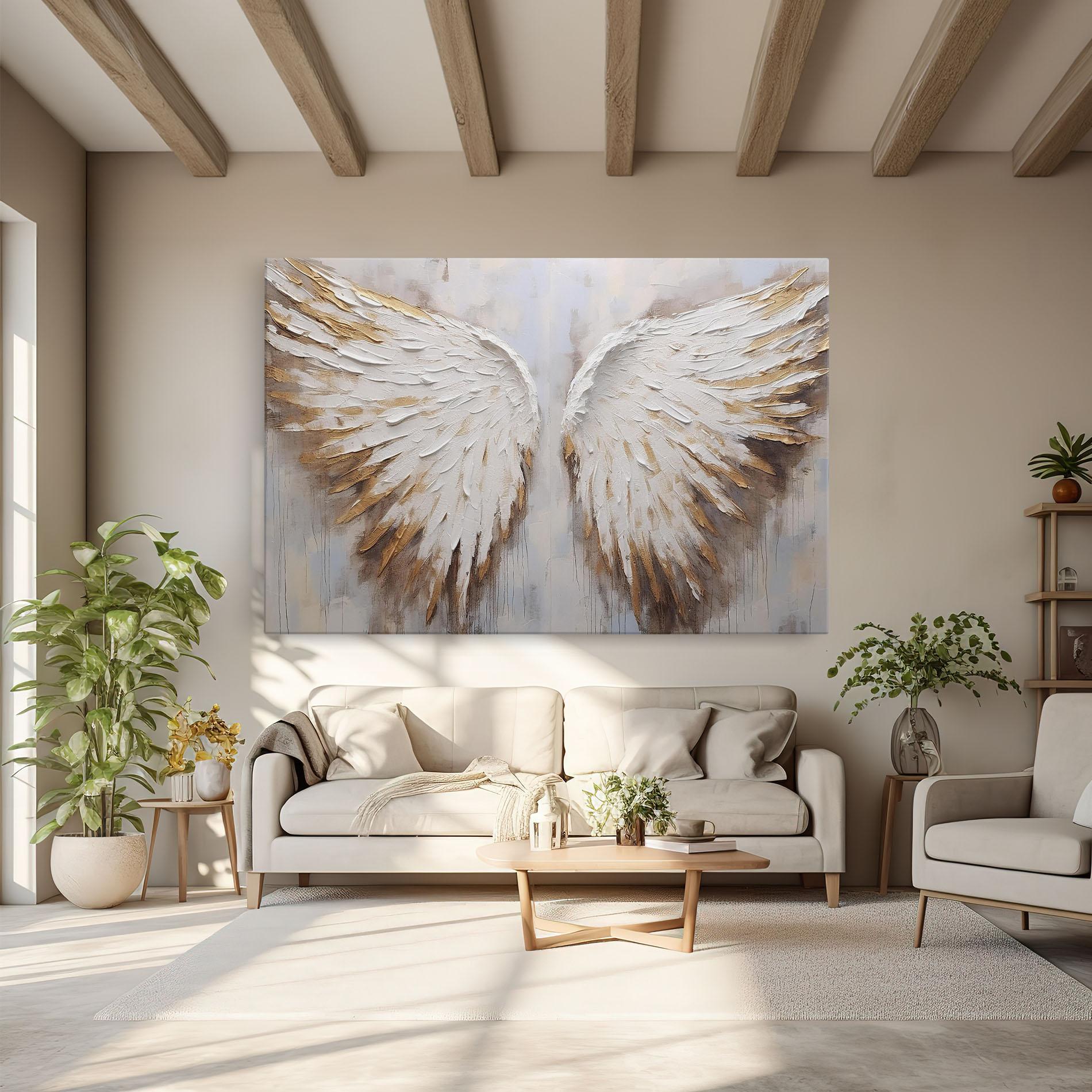 Obraz na Płótnie White Angel Wings mockup 6