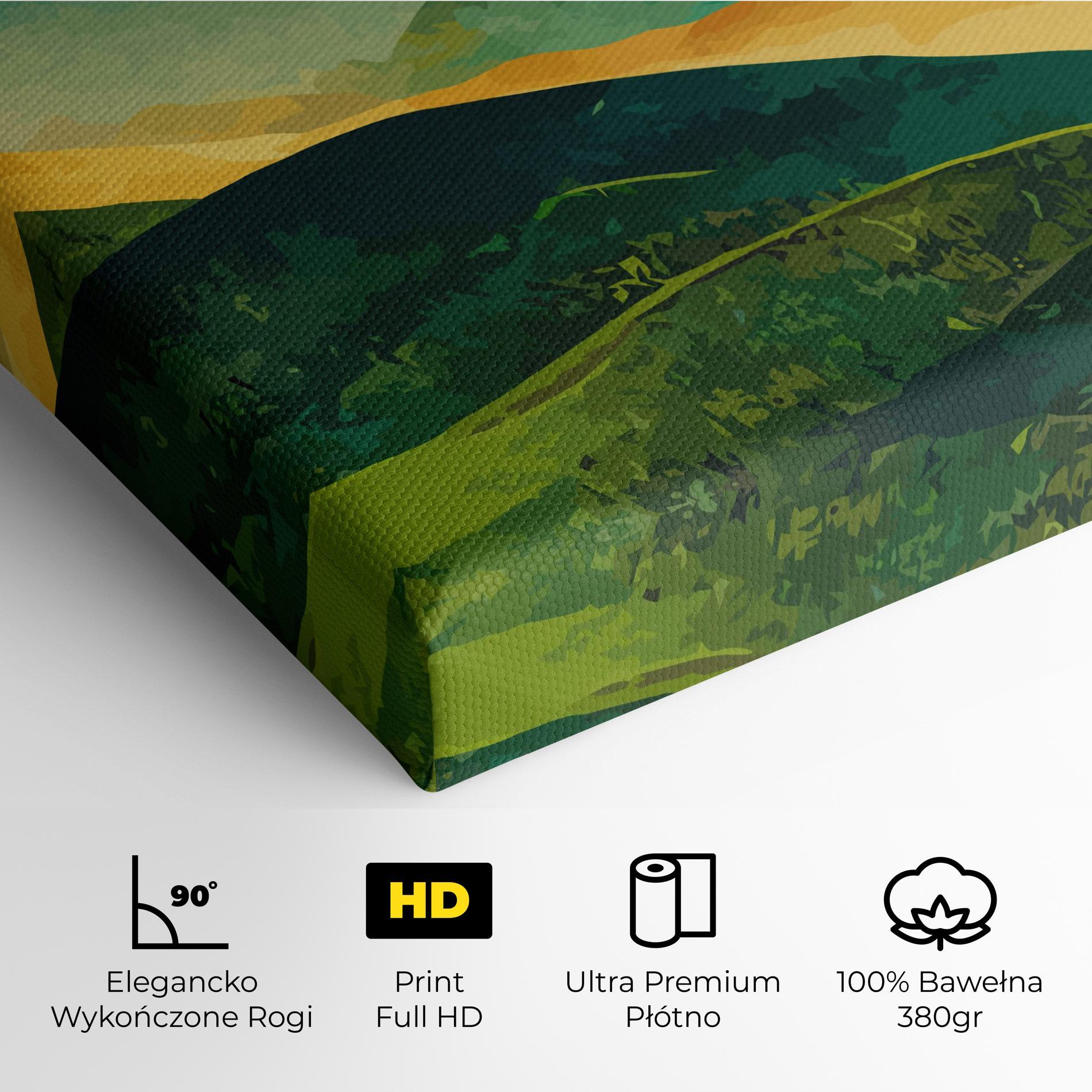Obraz na Płótnie Green Art Mountain mockup 4