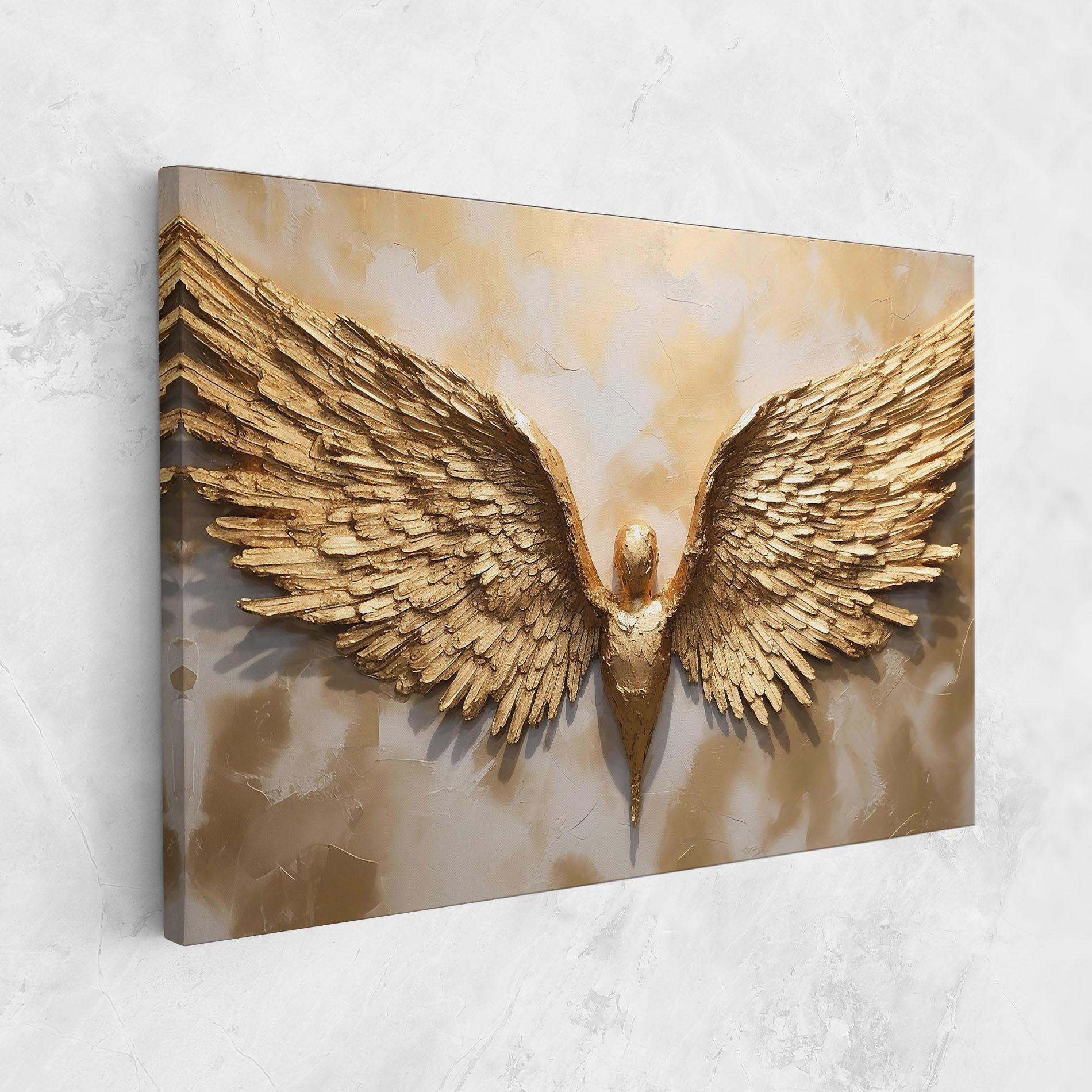 Obraz na Płótnie Beautiful Gold Wings mockup 1