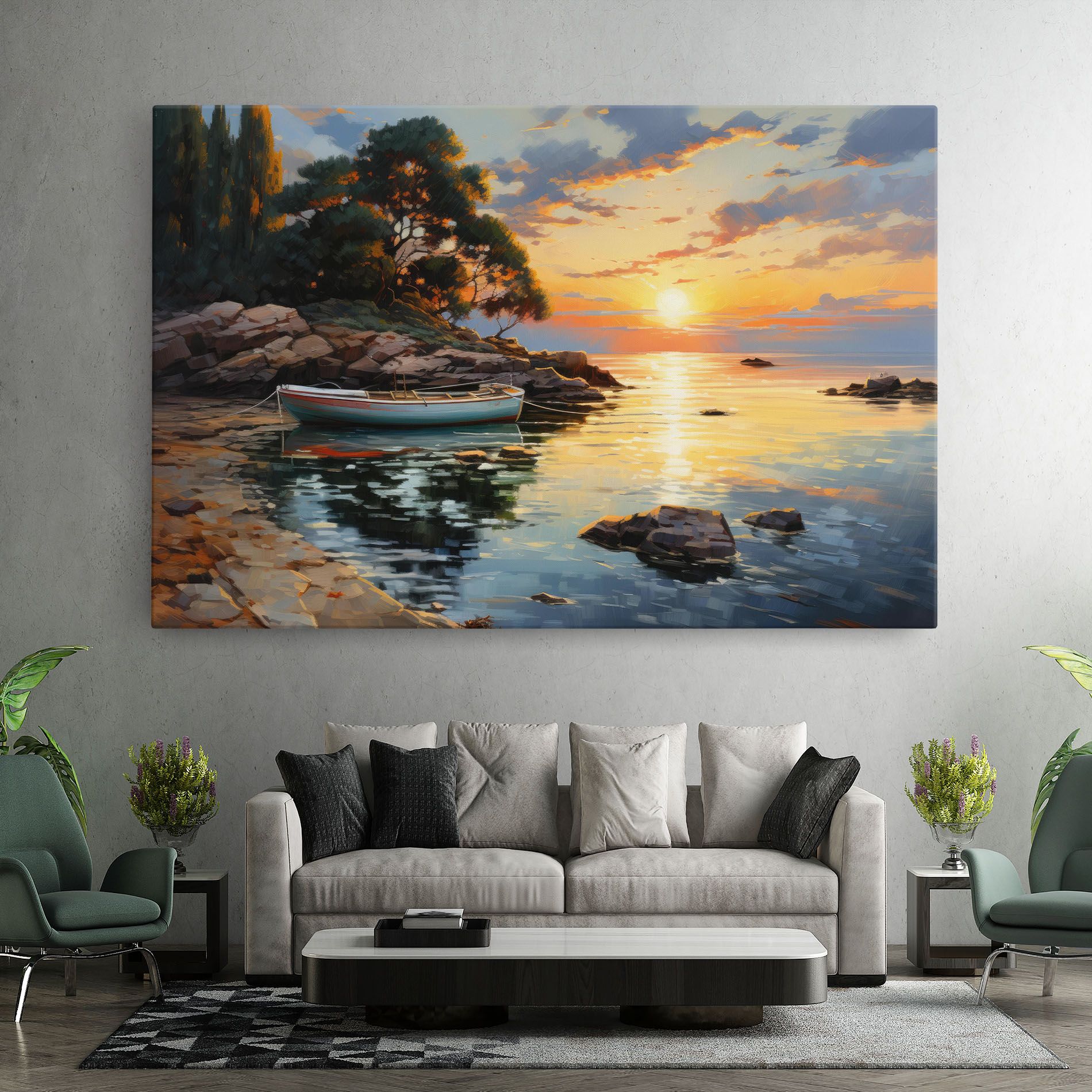 Sunset Sea Art mockup 7
