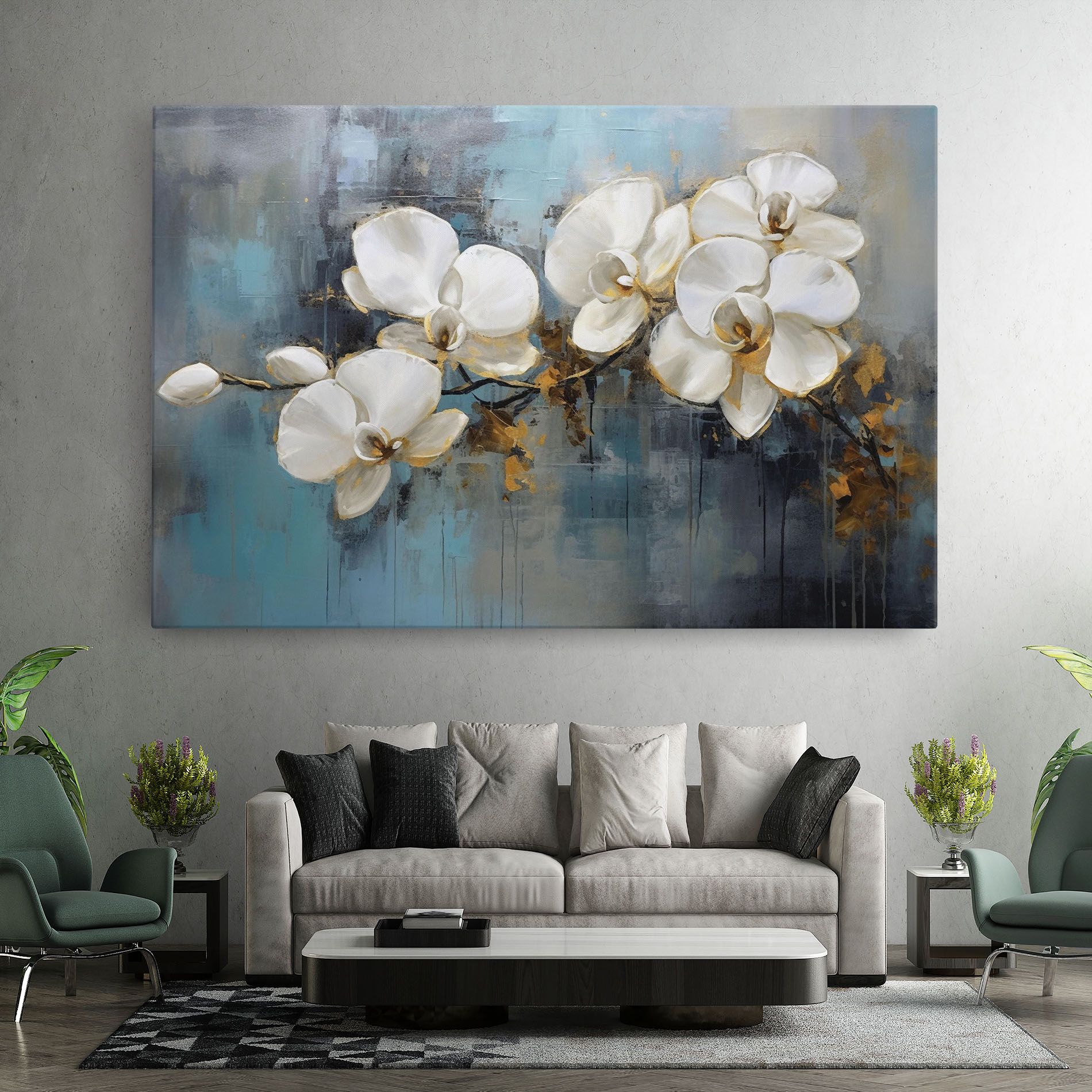 White Orchids Painting mockup 7