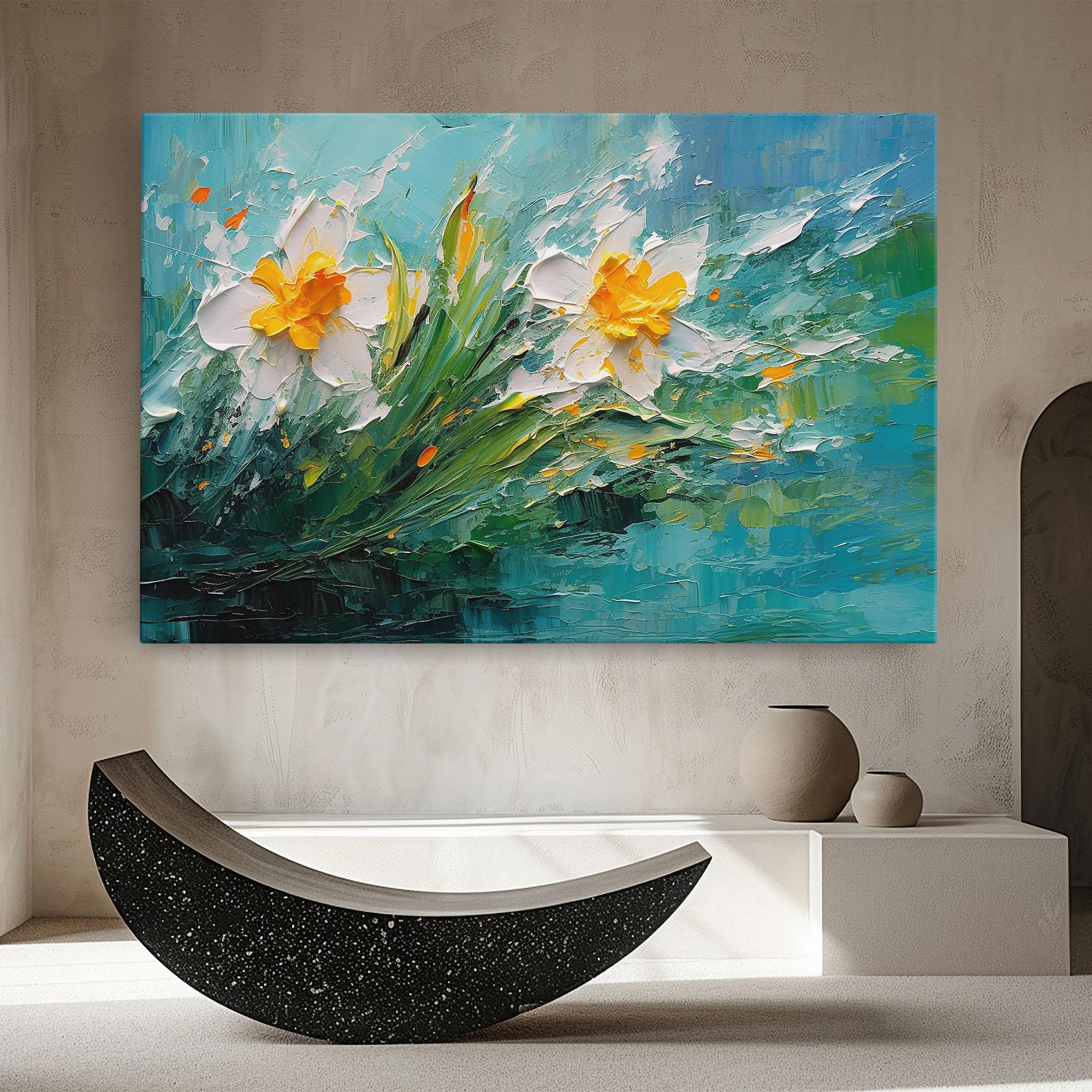 Obraz na Płótnie Abstract Flower Painting mockup 8