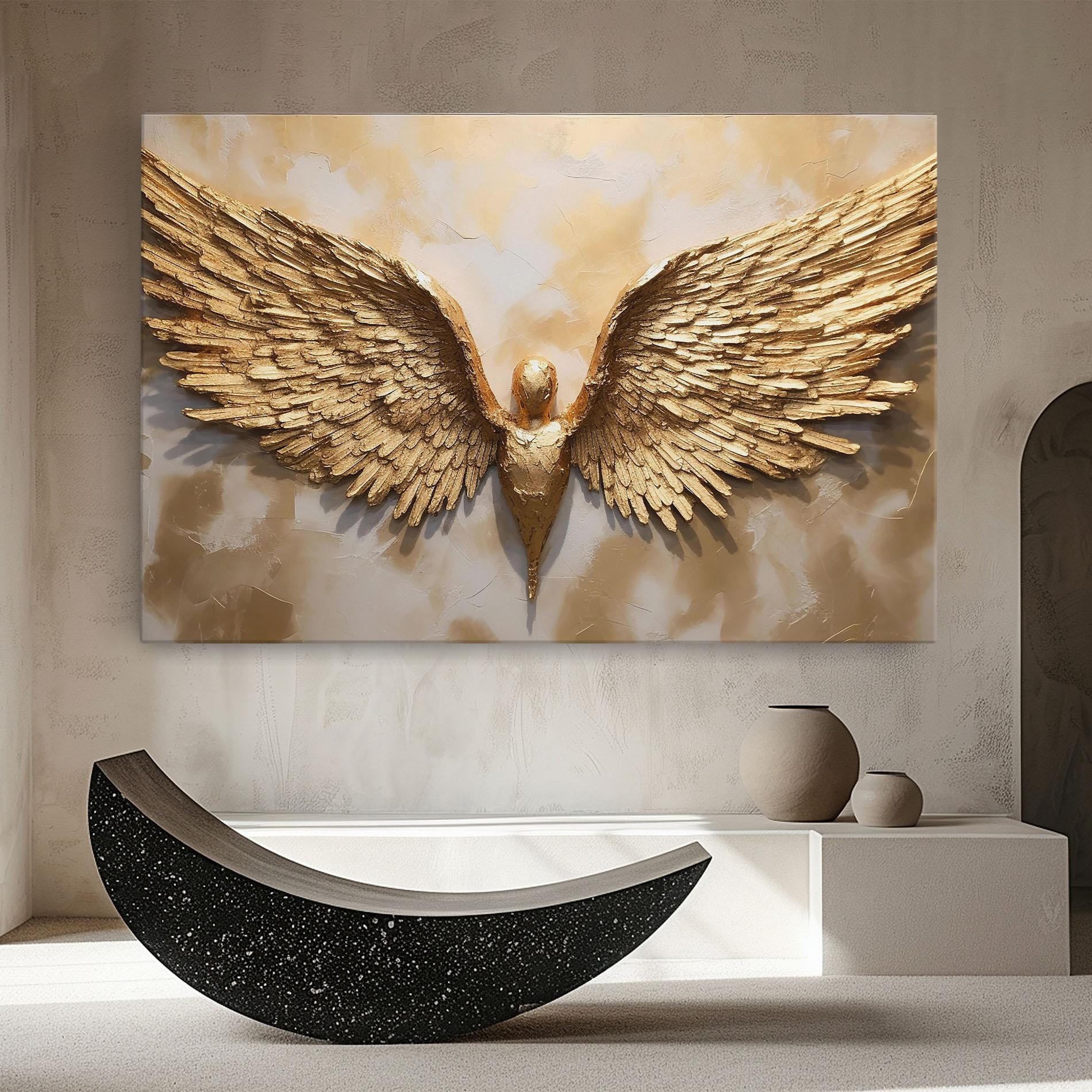 Obraz na Płótnie Beautiful Gold Wings mockup 8