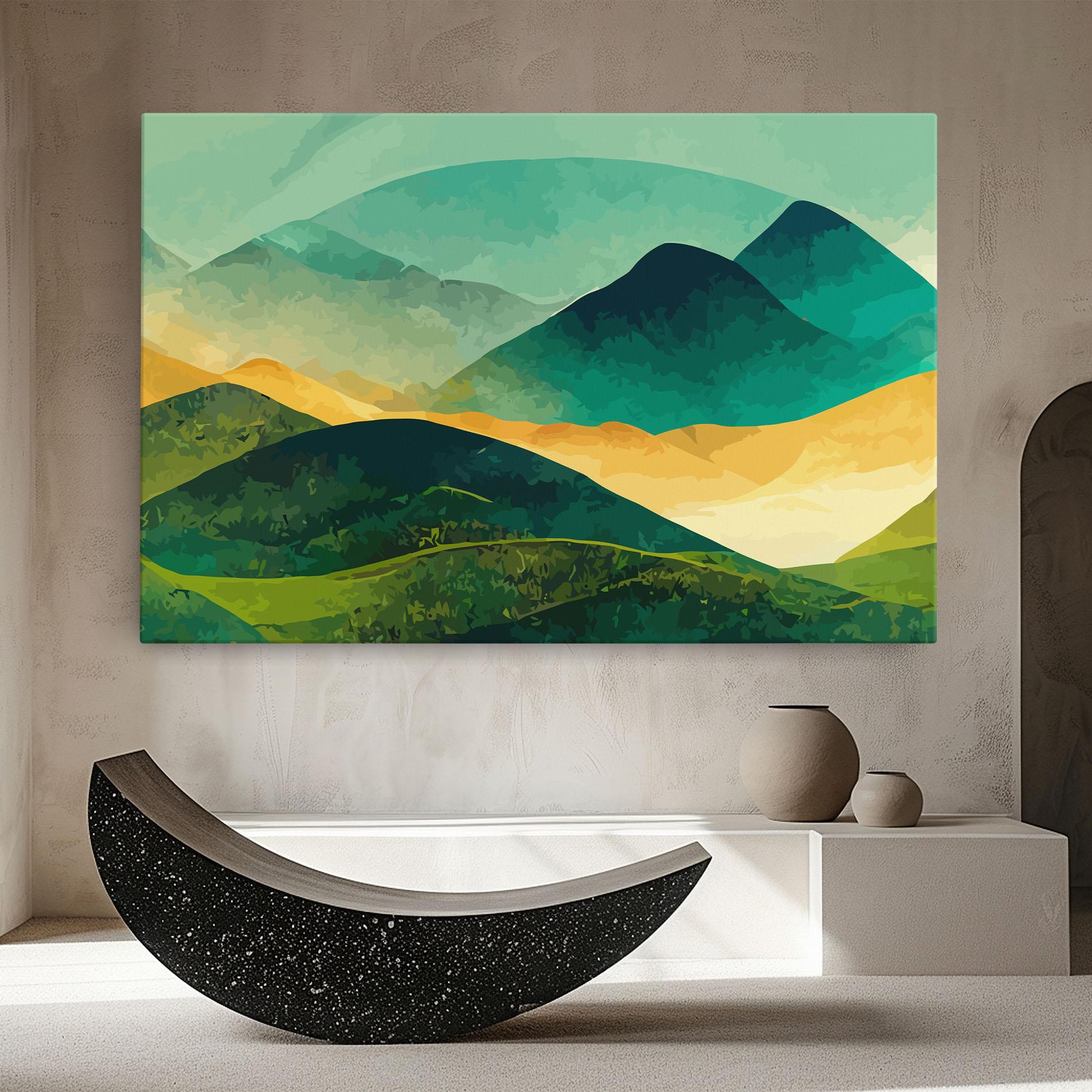 Obraz na Płótnie Green Art Mountain mockup 8