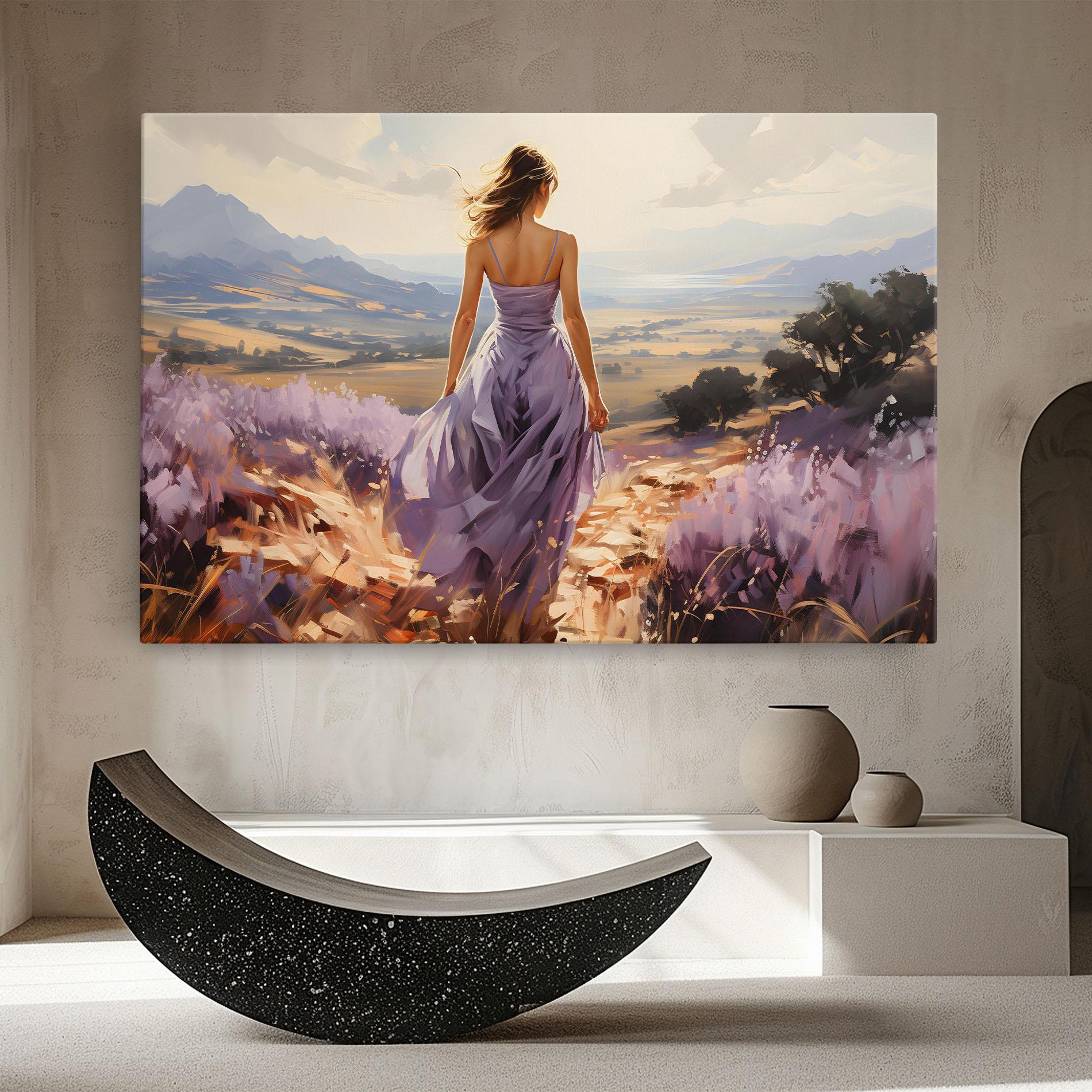 Obraz na Płótnie Purple Dress Woman mockup 8