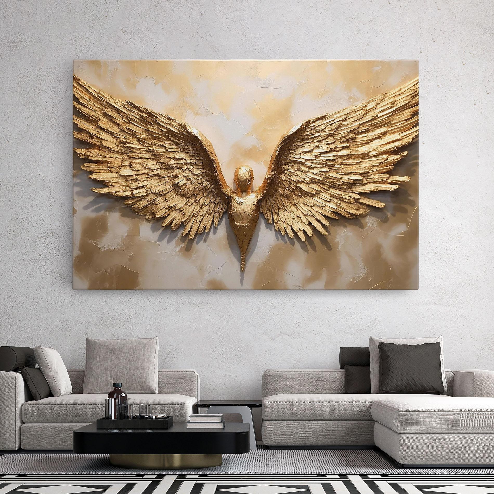 Obraz na Płótnie Beautiful Gold Wings mockup 2
