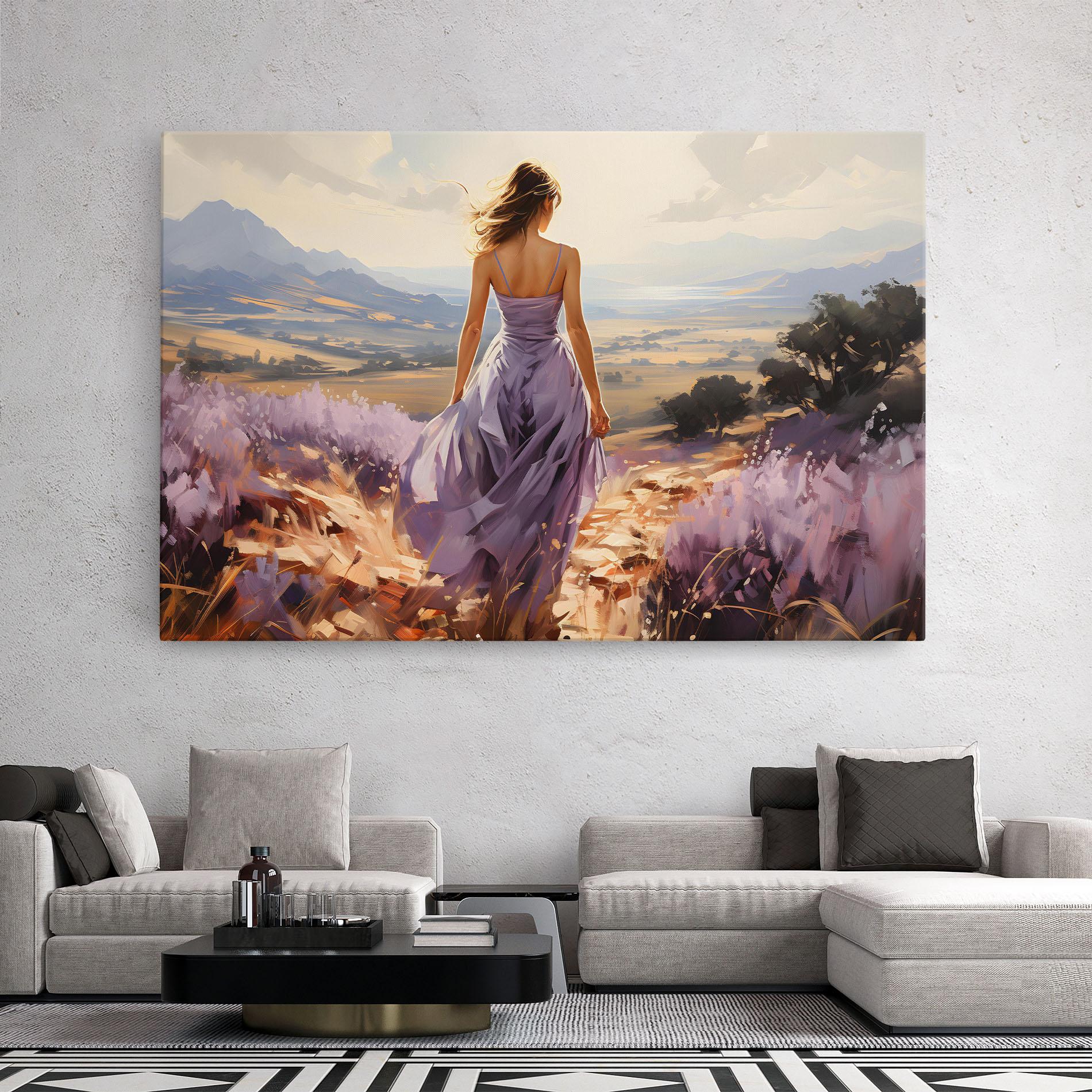 Obraz na Płótnie Purple Dress Woman mockup 2