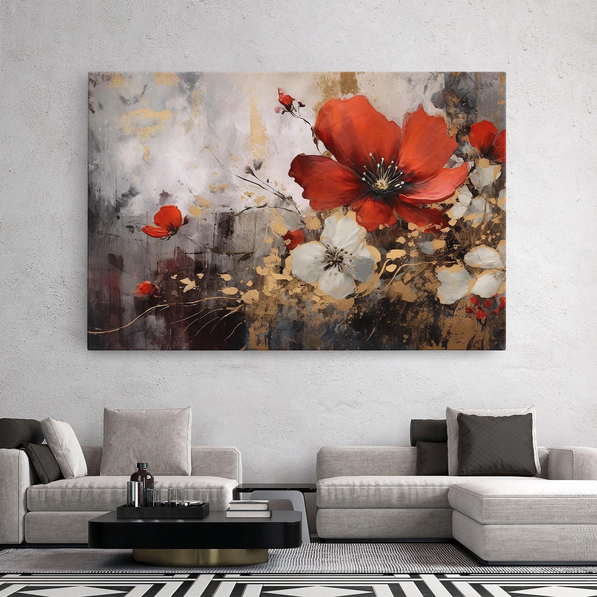 Obraz na Płótnie Red Poppy Painting mockup 2