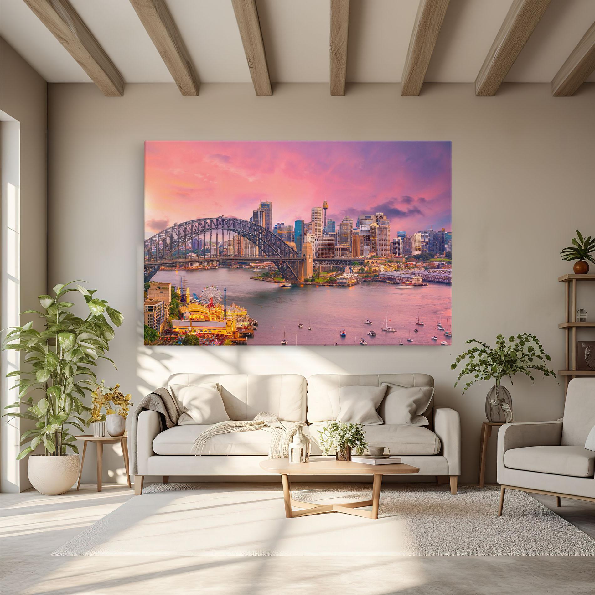 Obraz na Płótnie Pink Sydney Skyline mockup 6