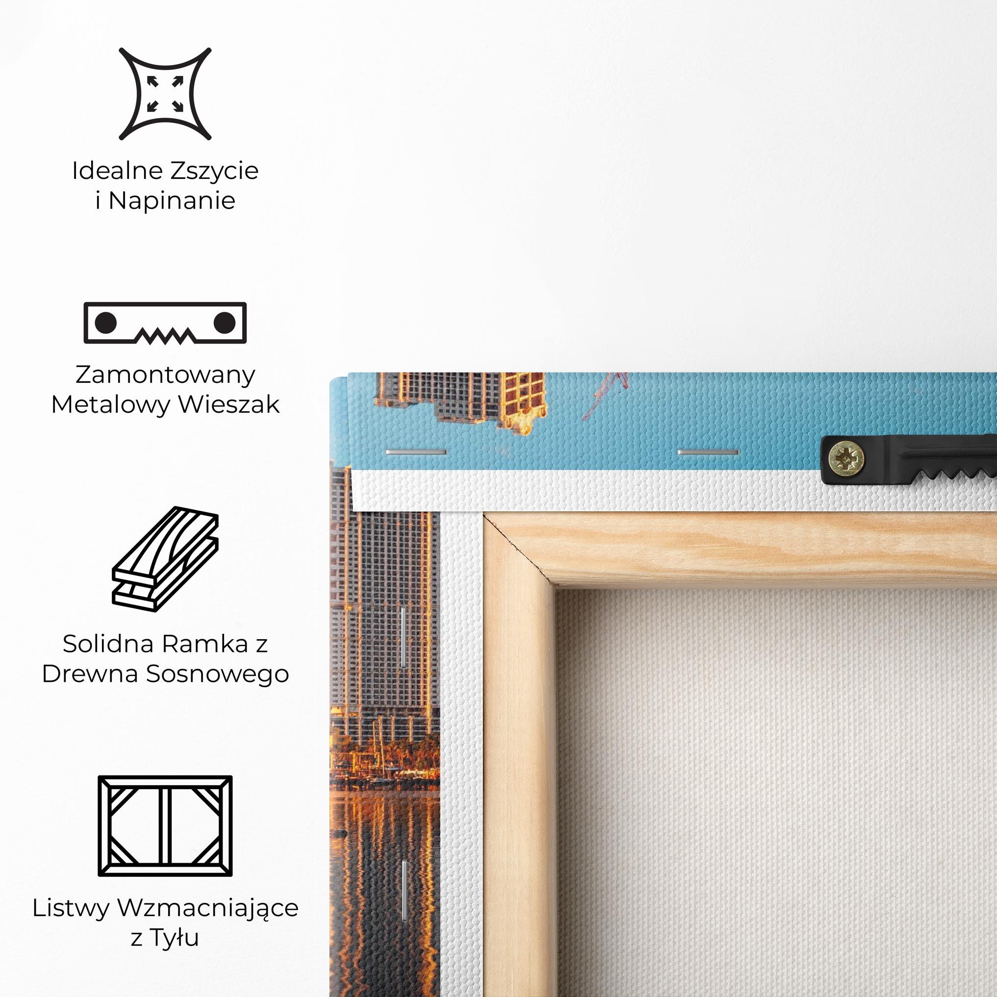 Obraz na Płótnie Skyscrapers Water mockup 5