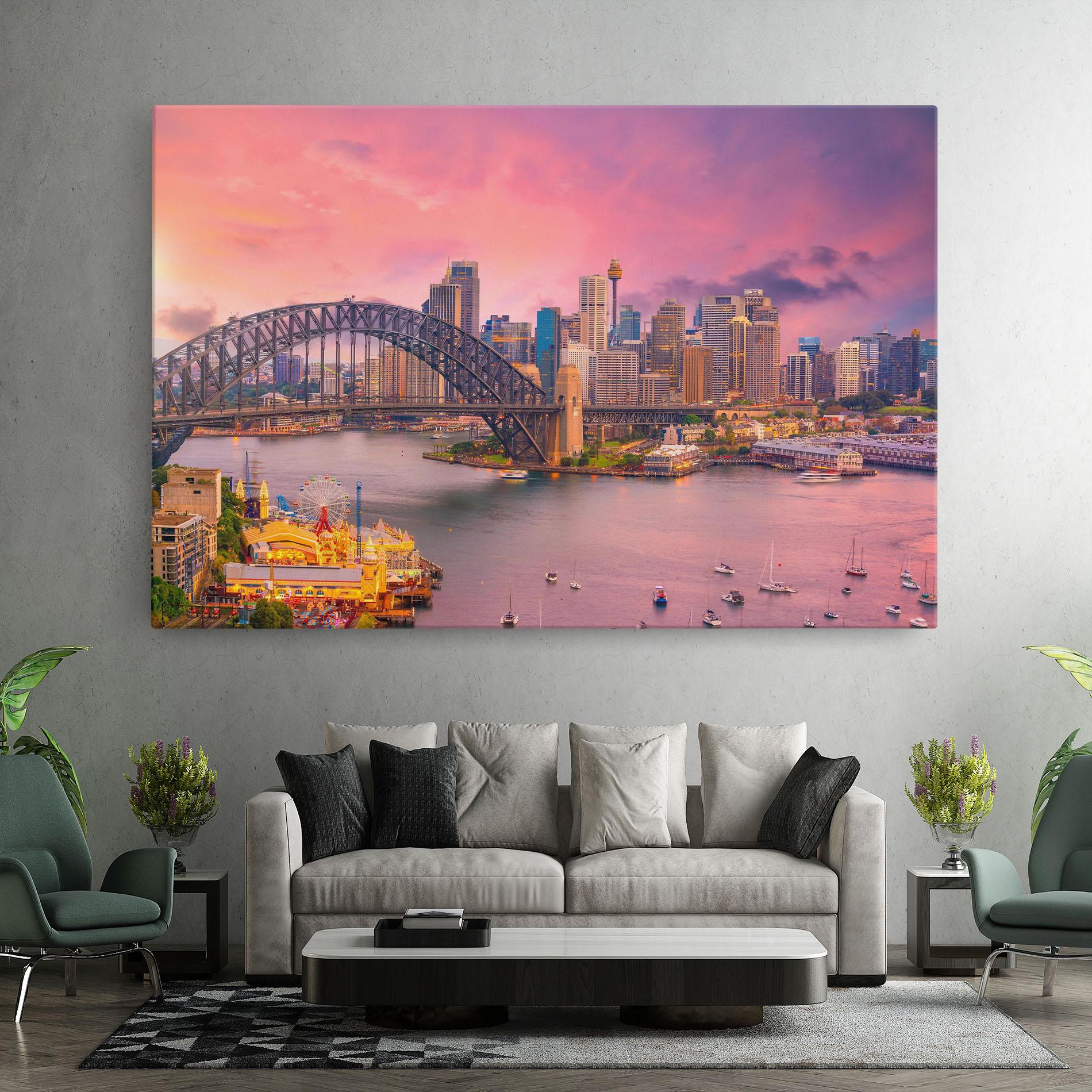 Obraz na Płótnie Pink Sydney Skyline mockup 7