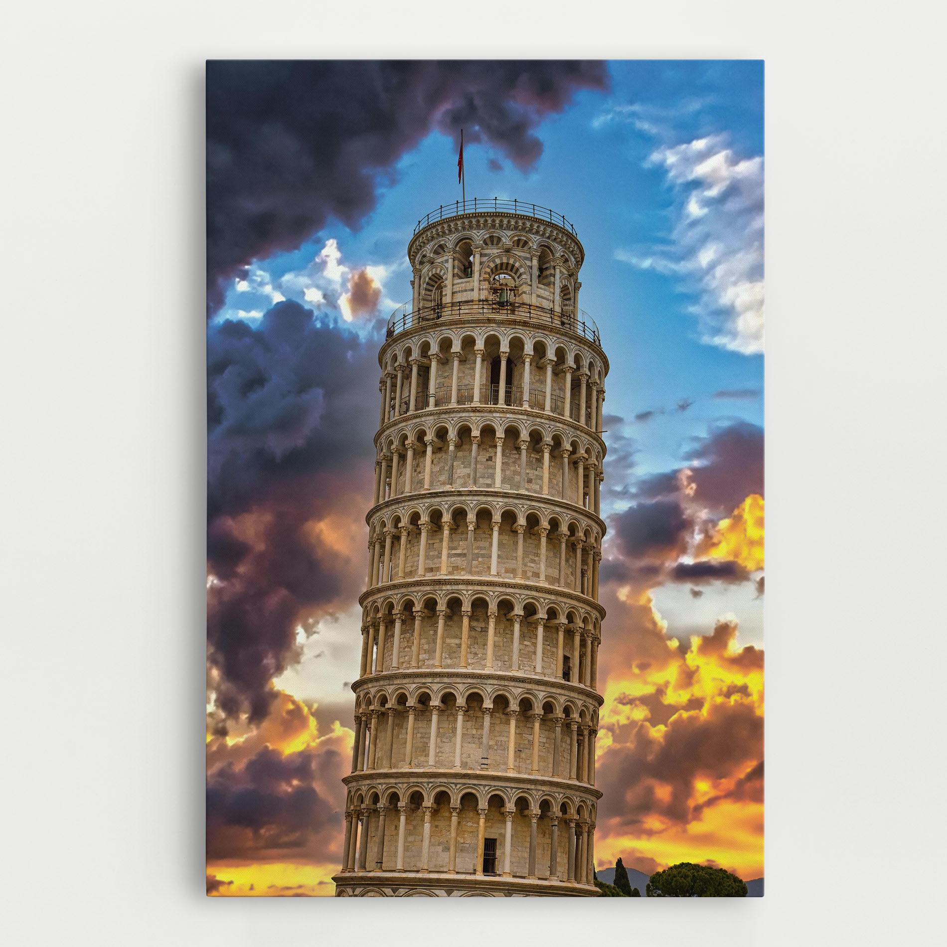 Obraz na Płótnie Tower Of Pisa Sunset mockup 0